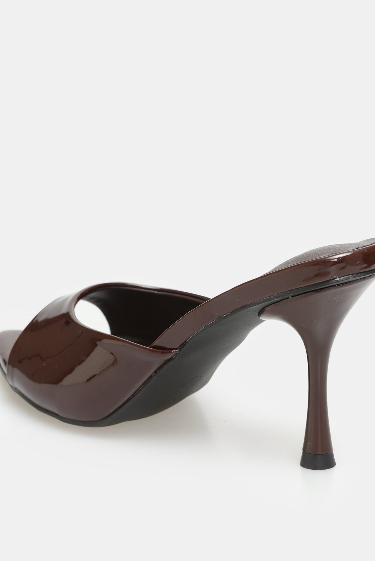 Patent Leather High Heel Mules - shopaleena