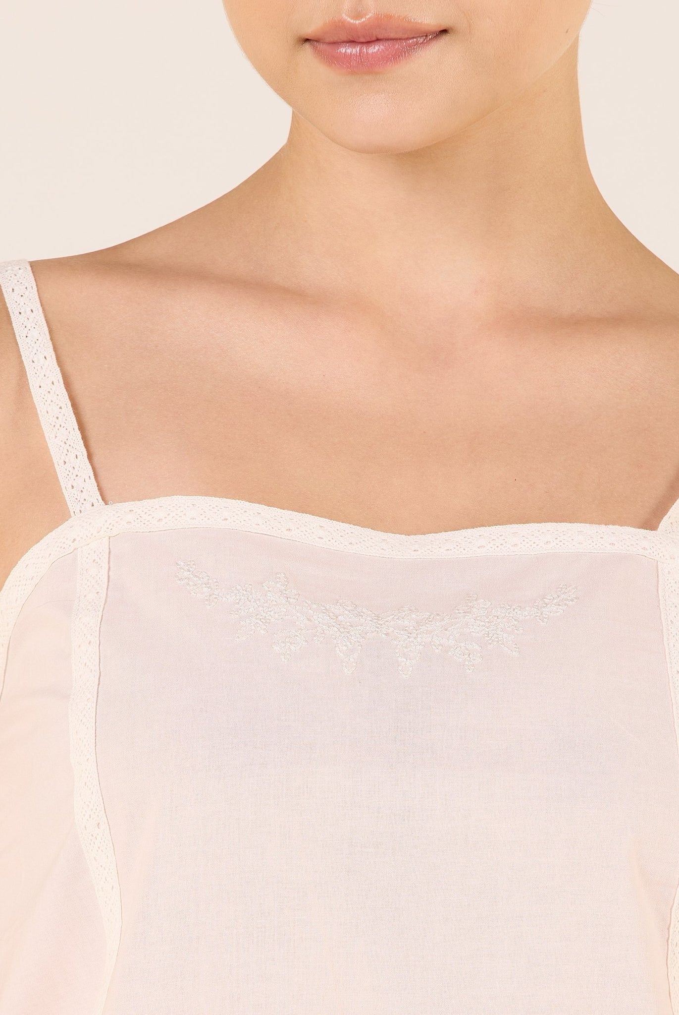 Pink Cotton Crochet Lace Trim Top - shopaleena