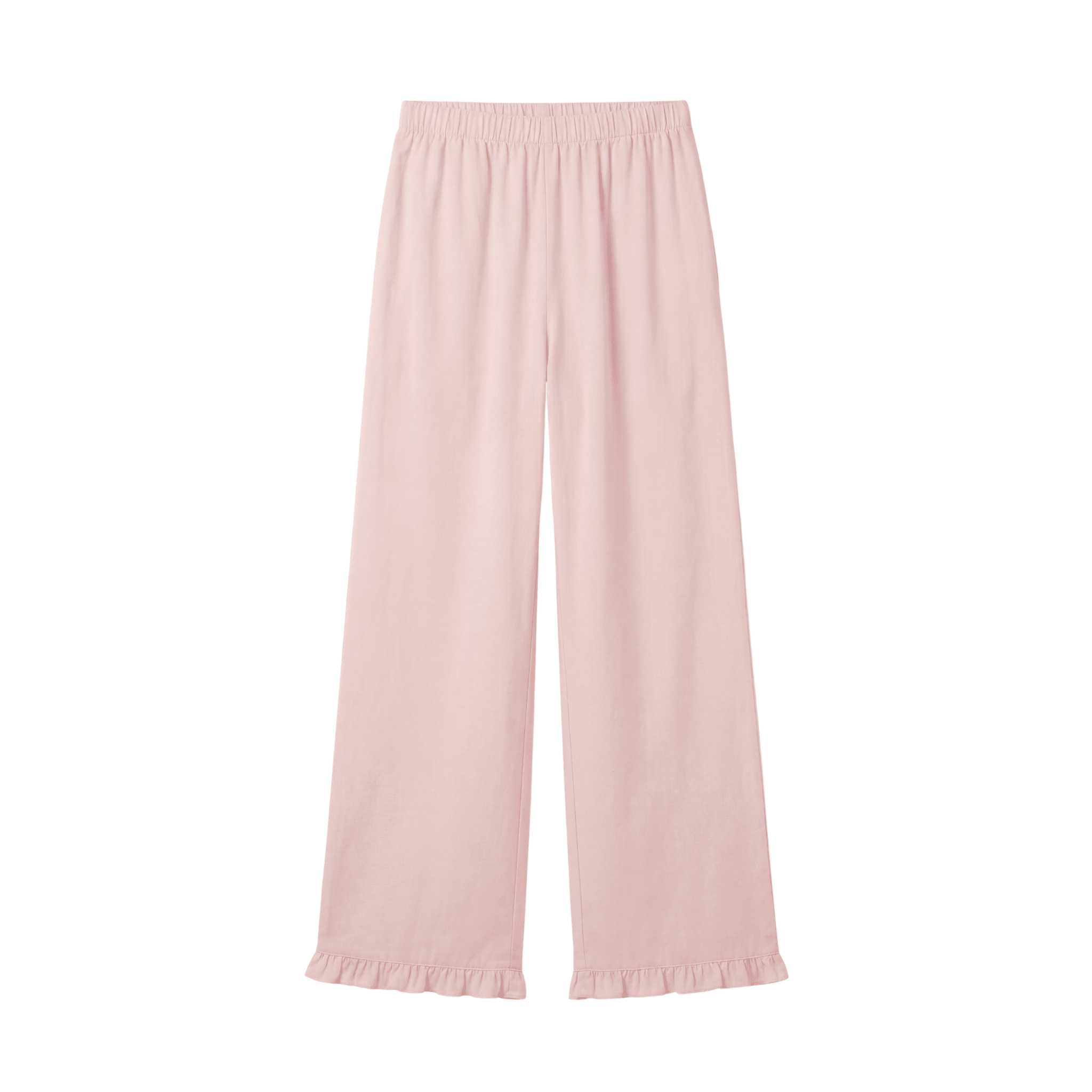 Pink Cotton Ruffle Pants For Kids - shopaleena
