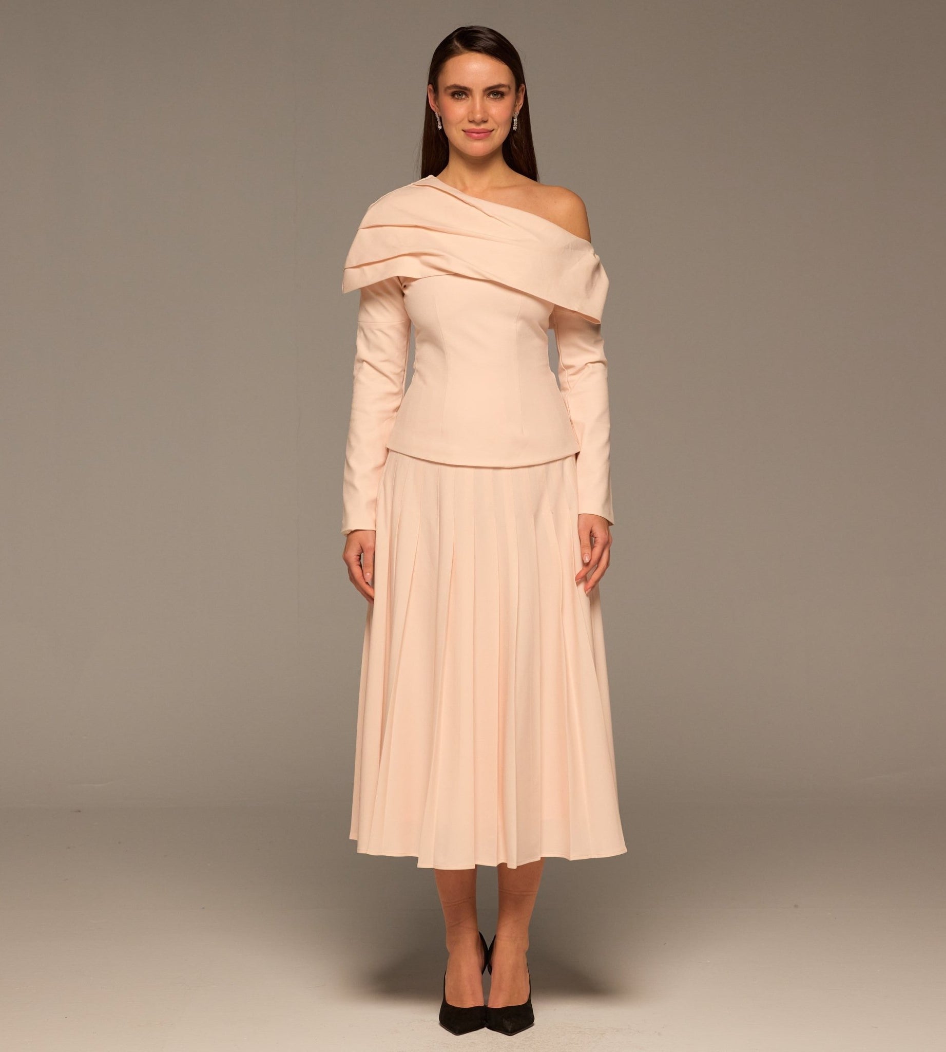 Pink Dropped Shoulder Long Sleeve Top - shopaleena