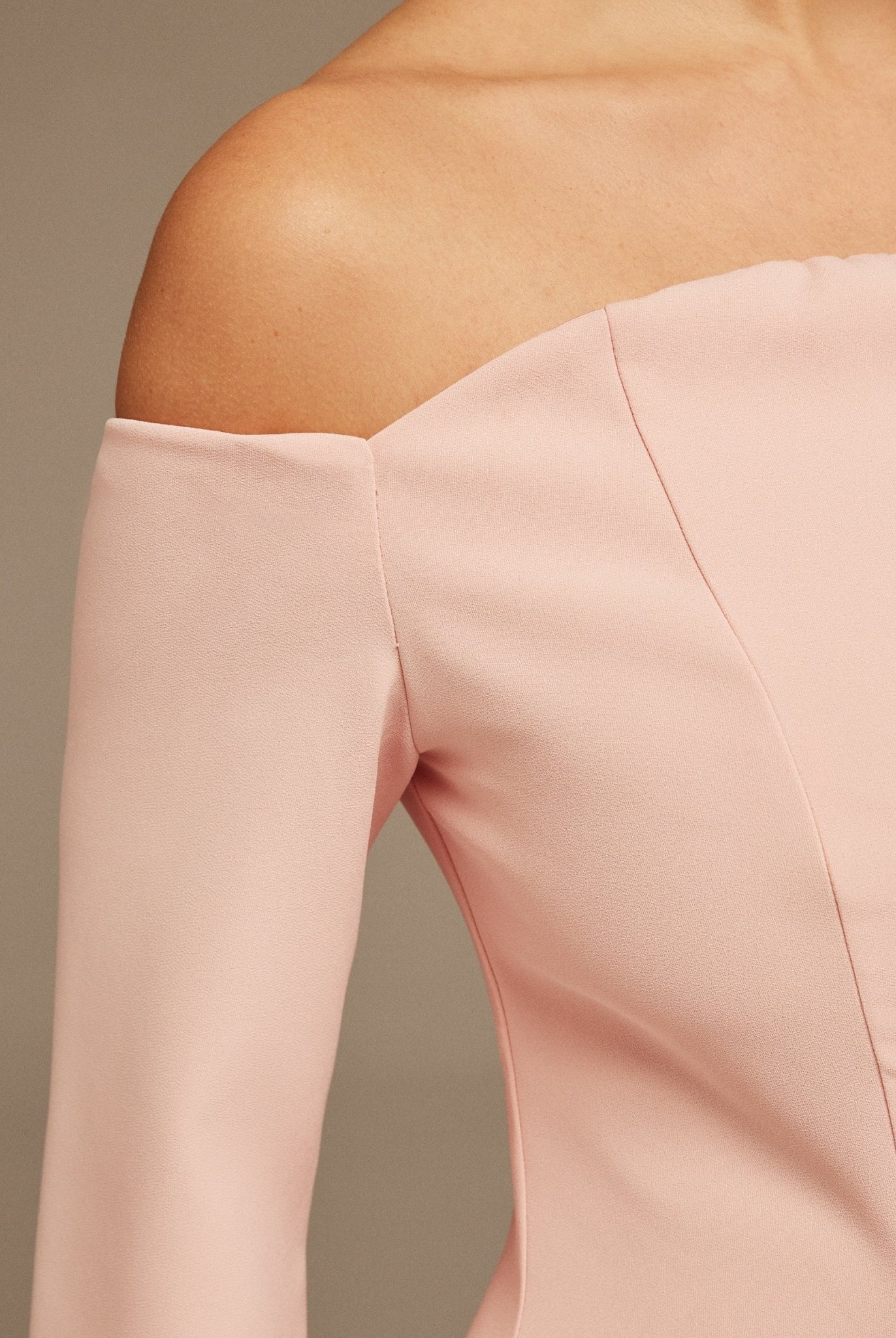 Pink Off - Shoulder Midi Dress - shopaleena