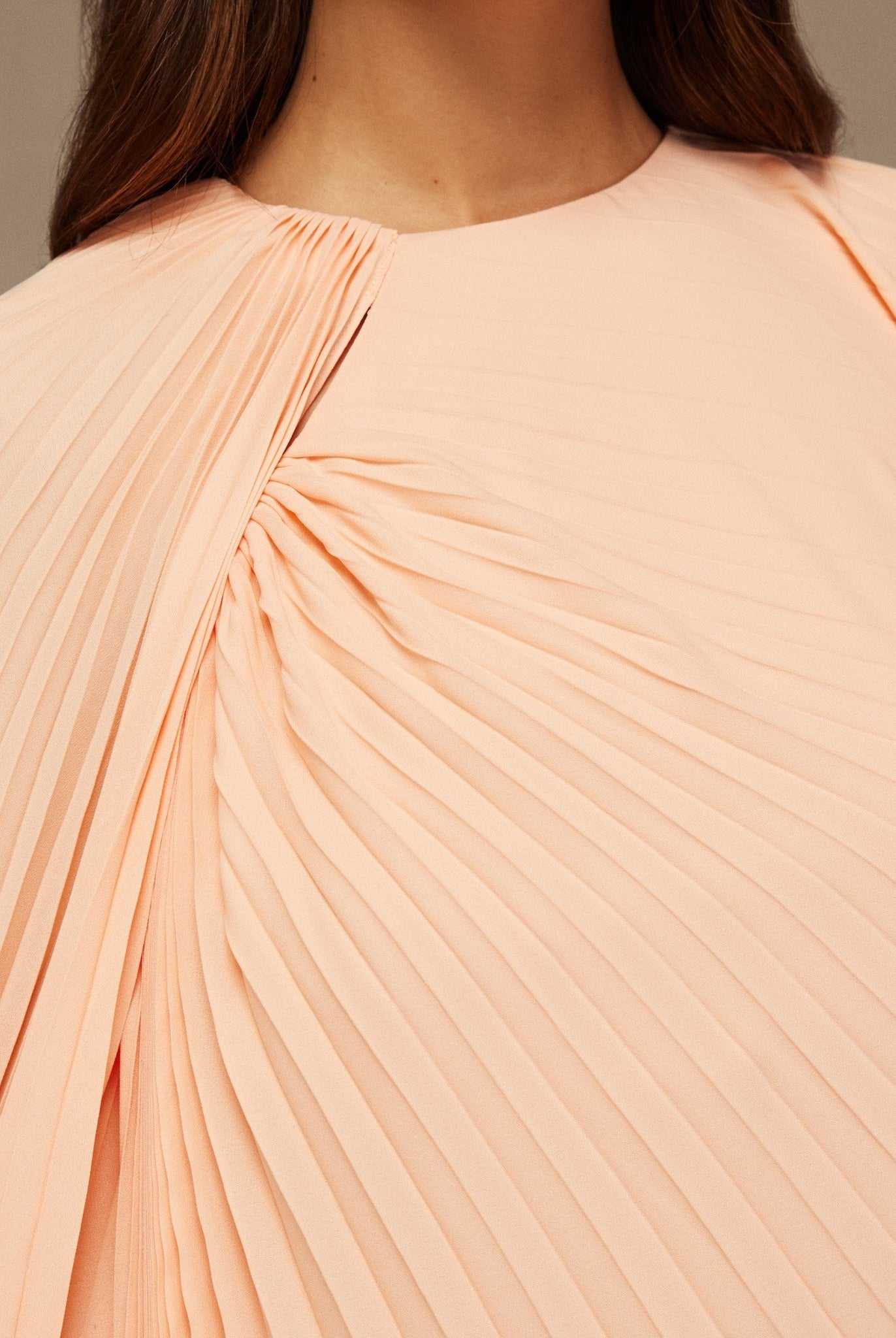 Pink Pleated Cape Midi Dress - shopaleena