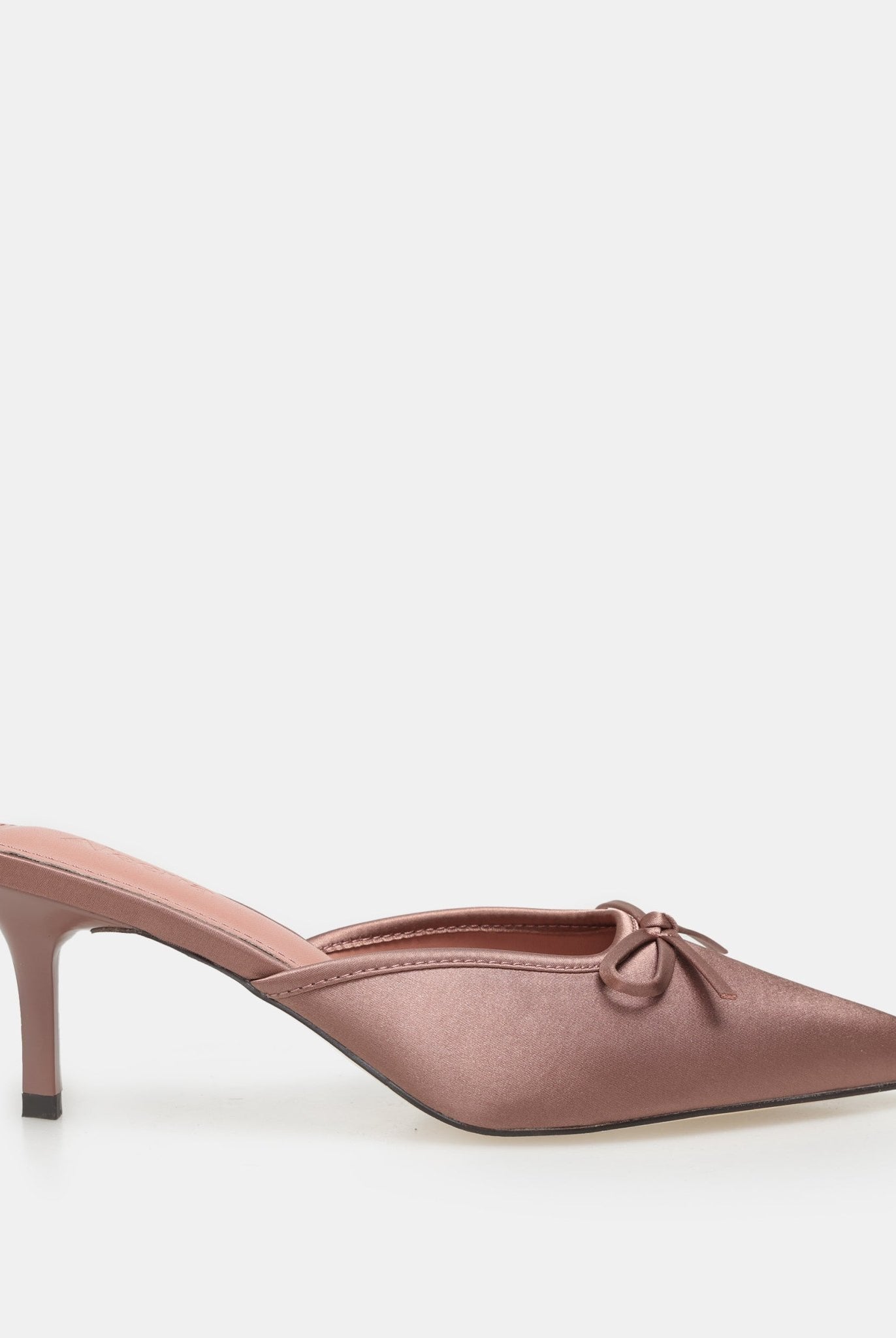 Pink Satin Bow Mules - shopaleena
