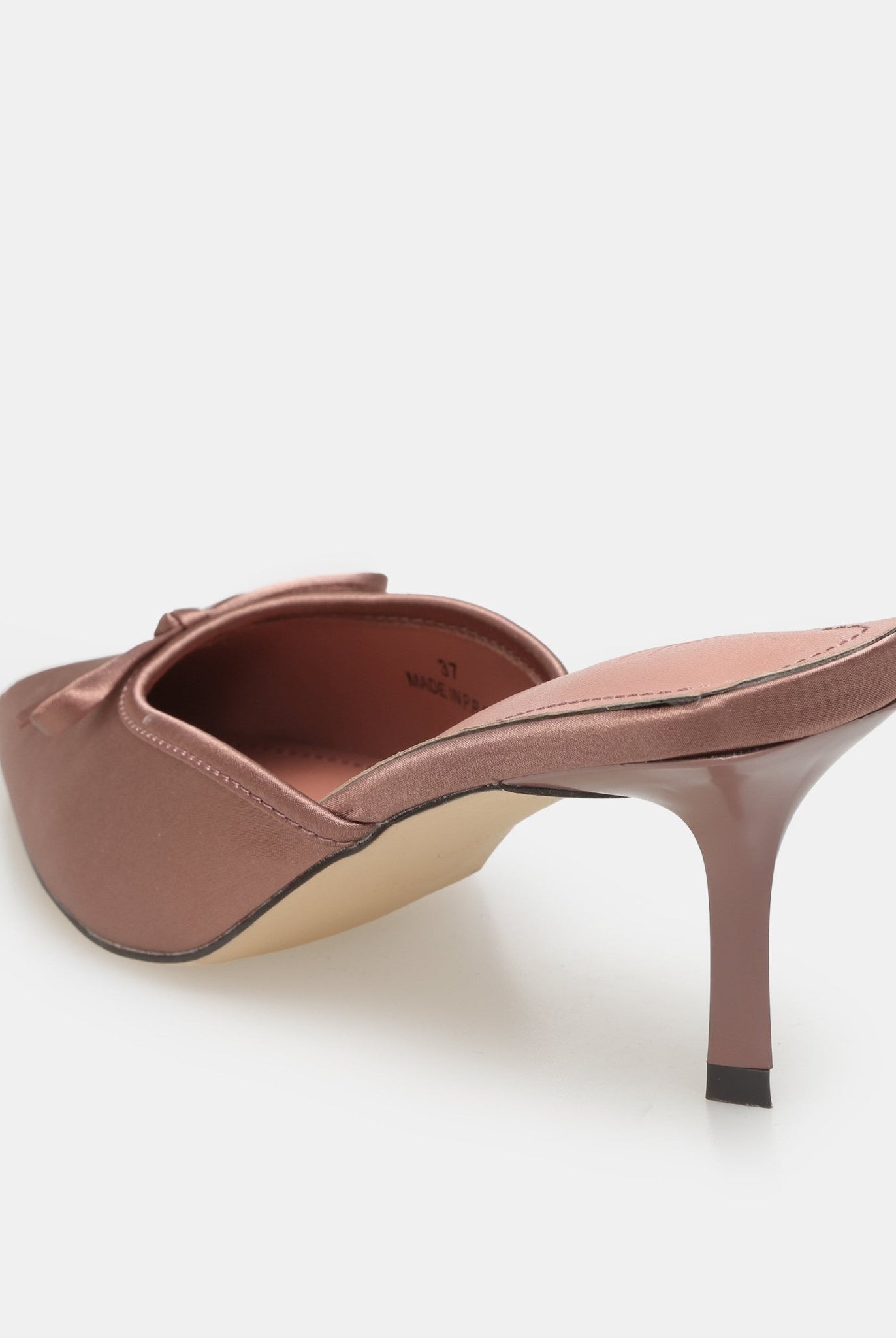 Pink Satin Bow Mules - shopaleena