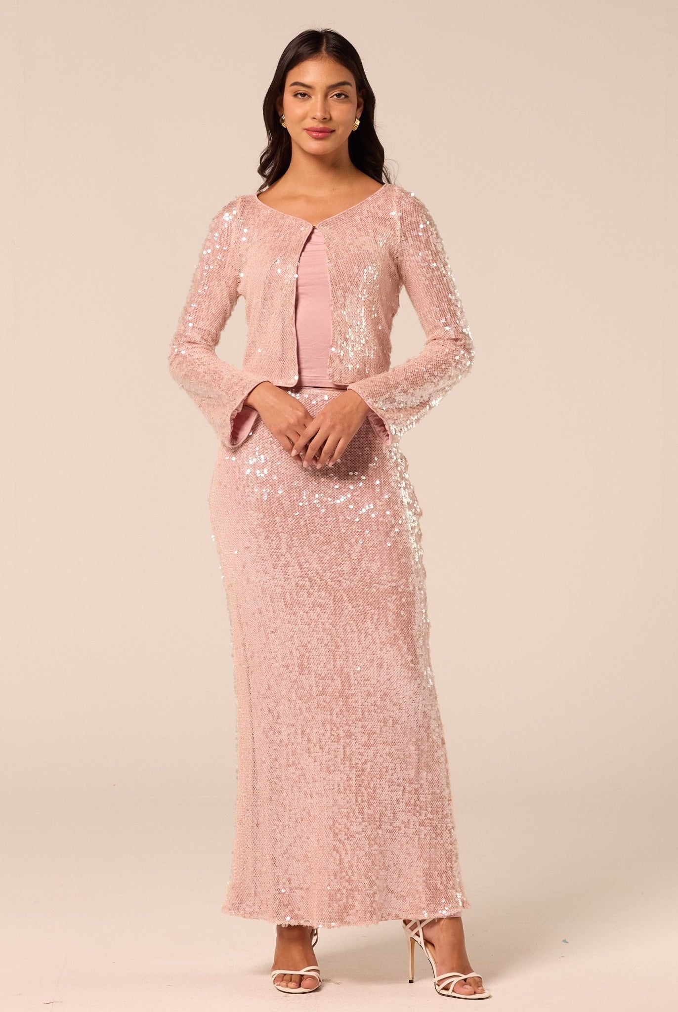 Pink Sequin Mermaid Skirt - shopaleena
