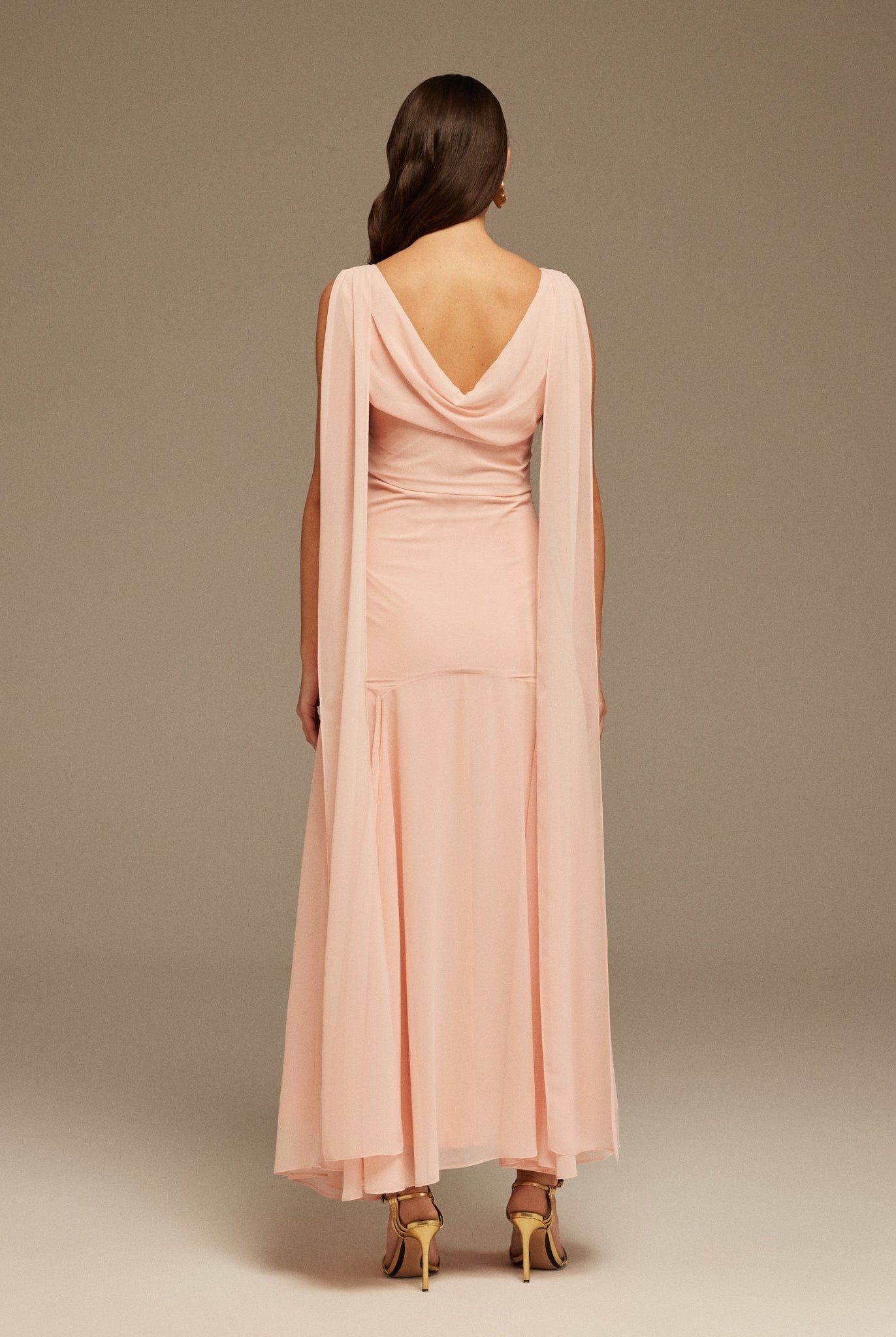 Pink Sleeveless Chiffon Maxi Dress with embroidery - shopaleena