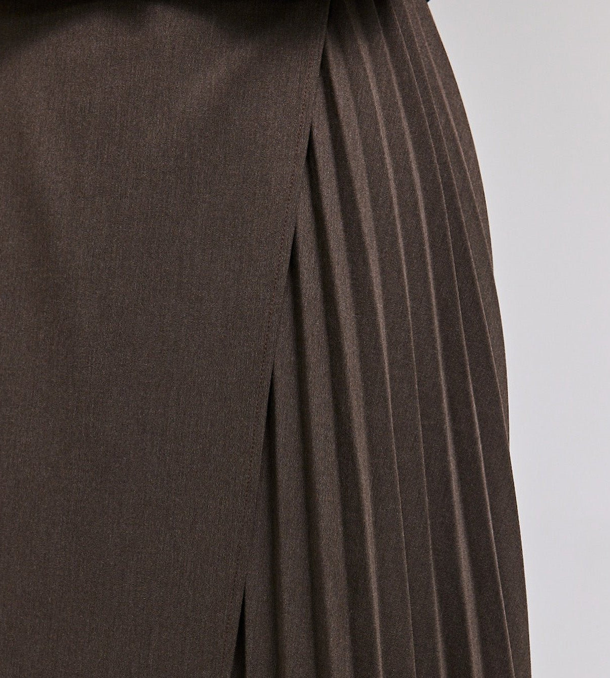 Pleated Asymmetric Wool Midi Skirt - shopaleena