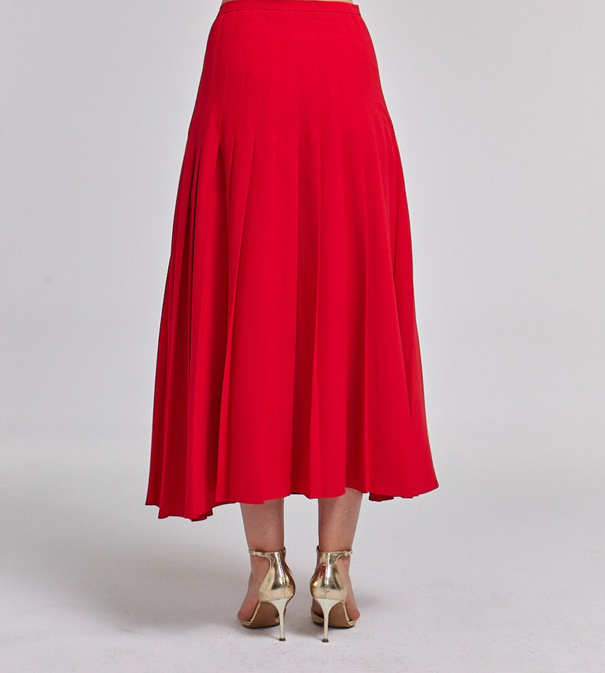 Pleated Crepe Maxi Skirt - shopaleena