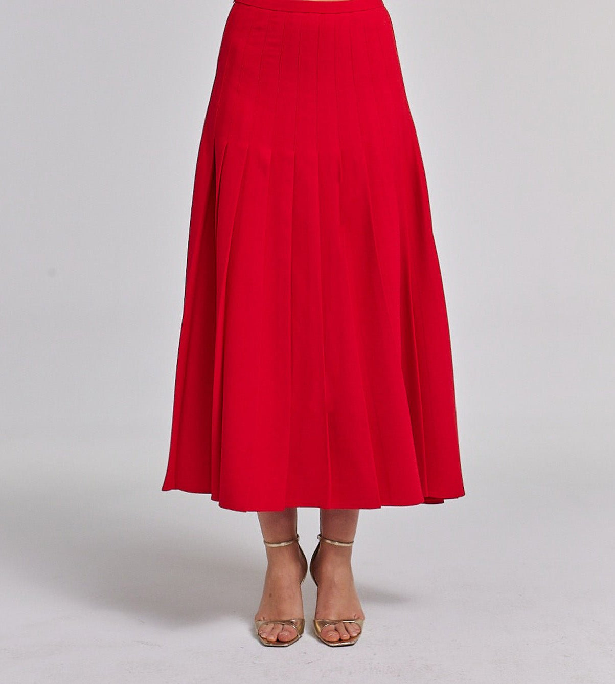 Pleated Crepe Maxi Skirt - shopaleena