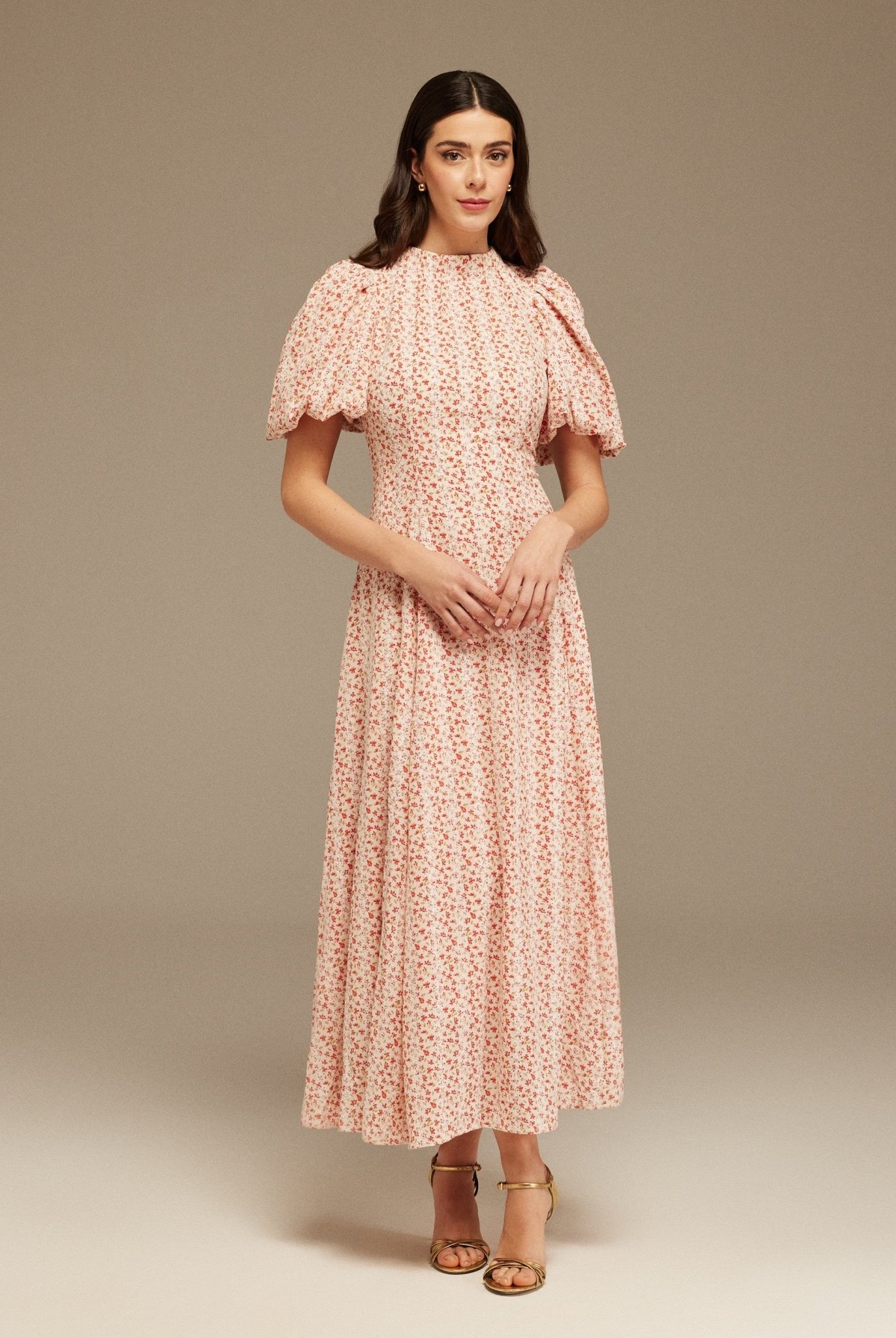 Pleated Midi Short Sleeve Dress - shopaleena