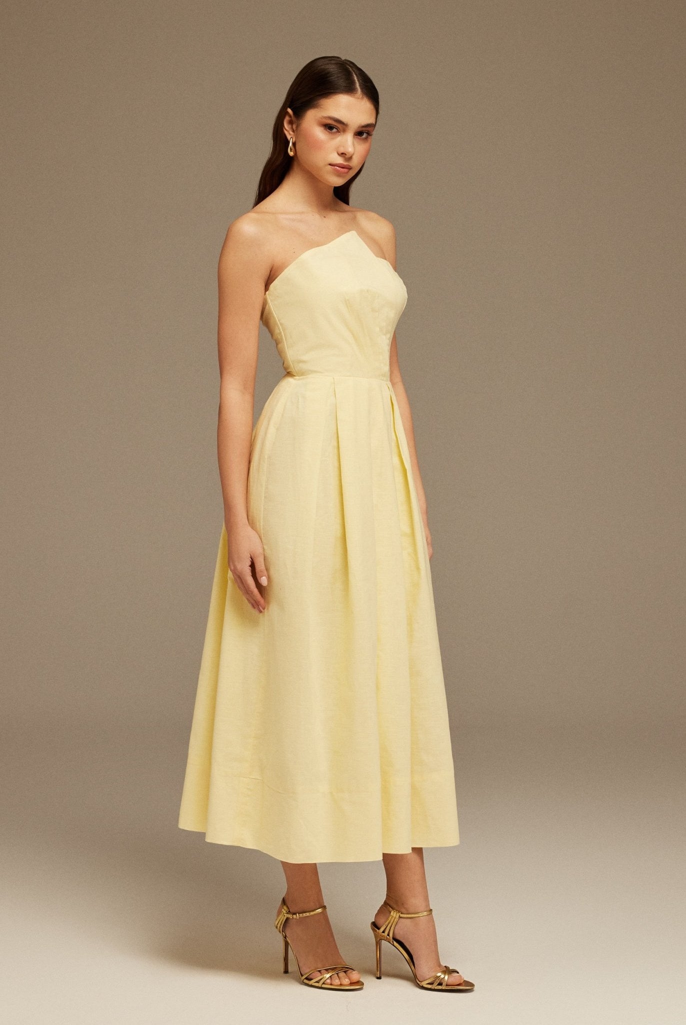 Pleated Sleeveless Midi Dress - shopaleena