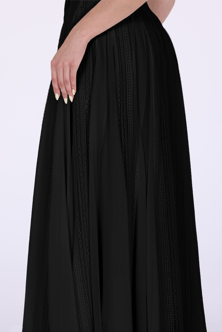 Pleats Aline Skirt Maxi Dress - shopaleena