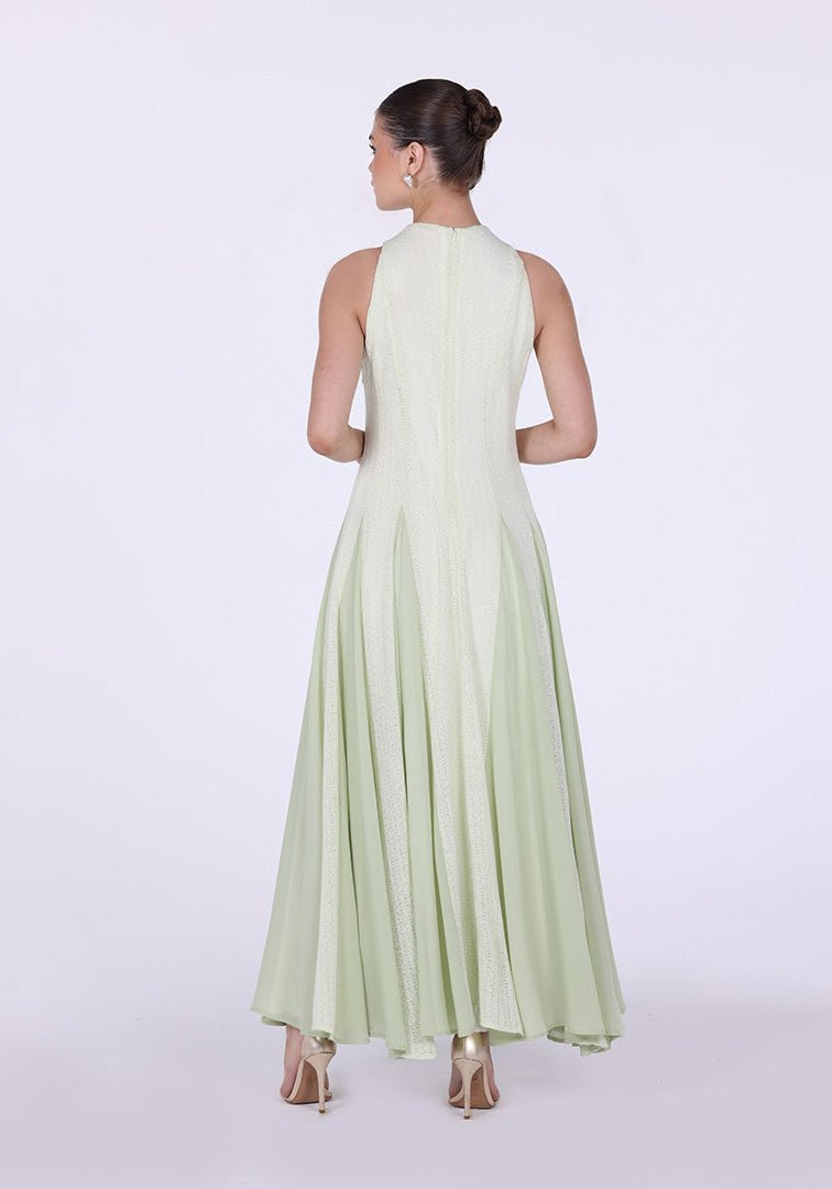 Pleats Aline Skirt Maxi Dress - shopaleena