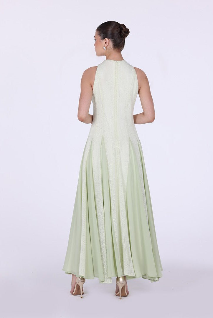 Pleats Aline Skirt Maxi Dress - shopaleena