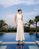 Pleats Aline Skirt Maxi Dress - shopaleena