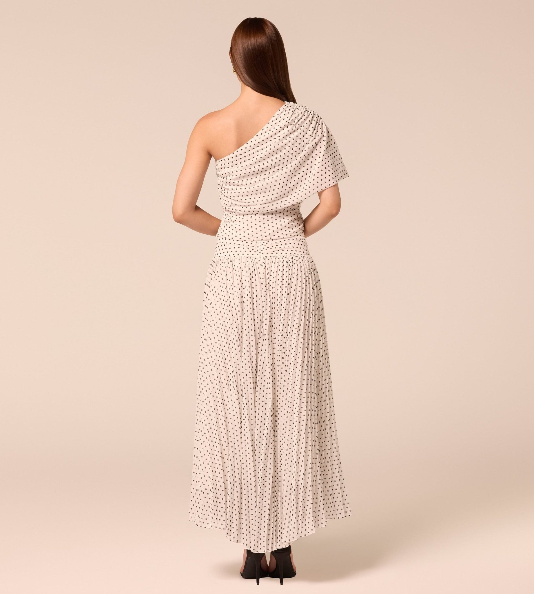 Polka Dot Pleated Chiffon Skirt - shopaleena