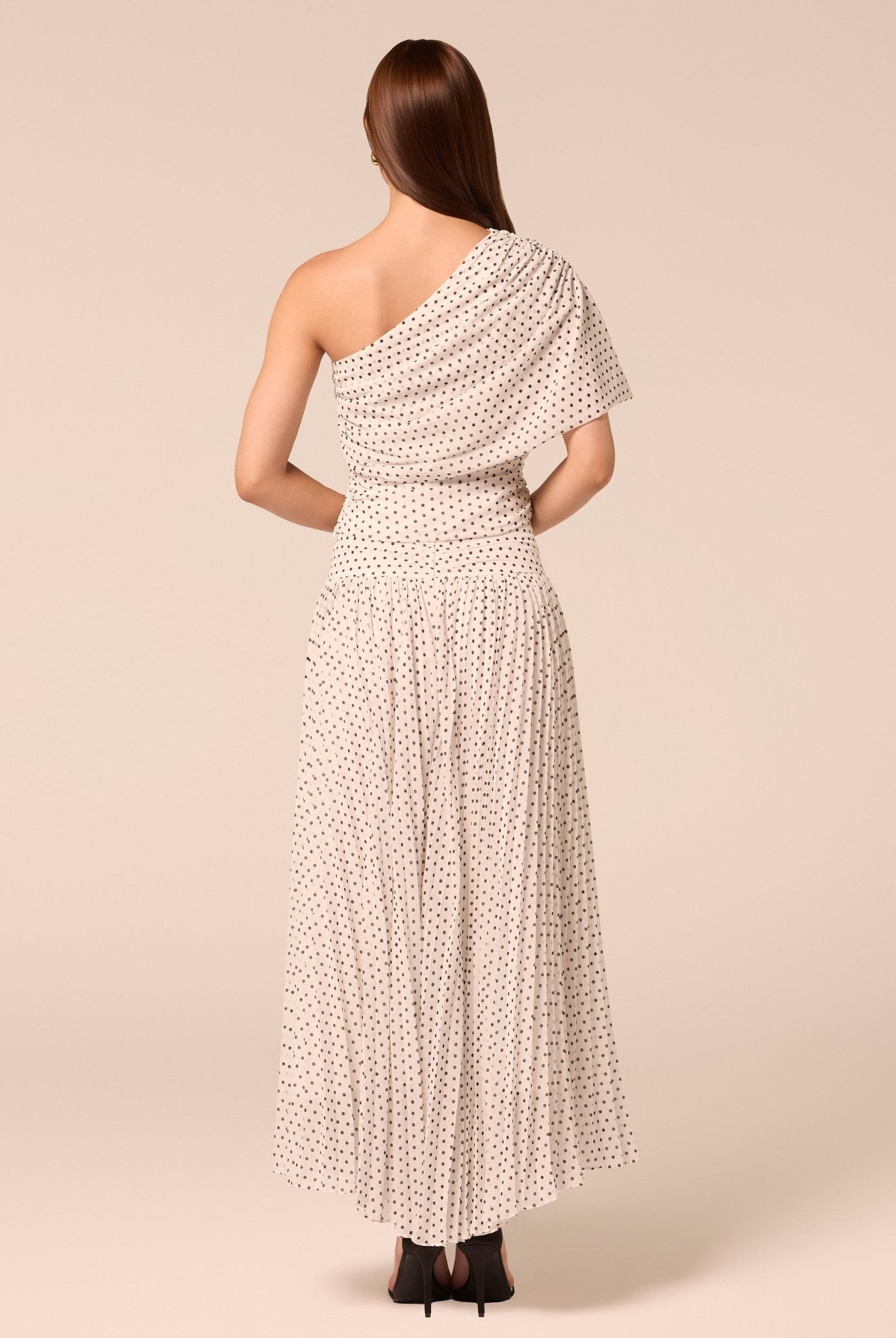 Polka Dot Pleated Chiffon Skirt - shopaleena