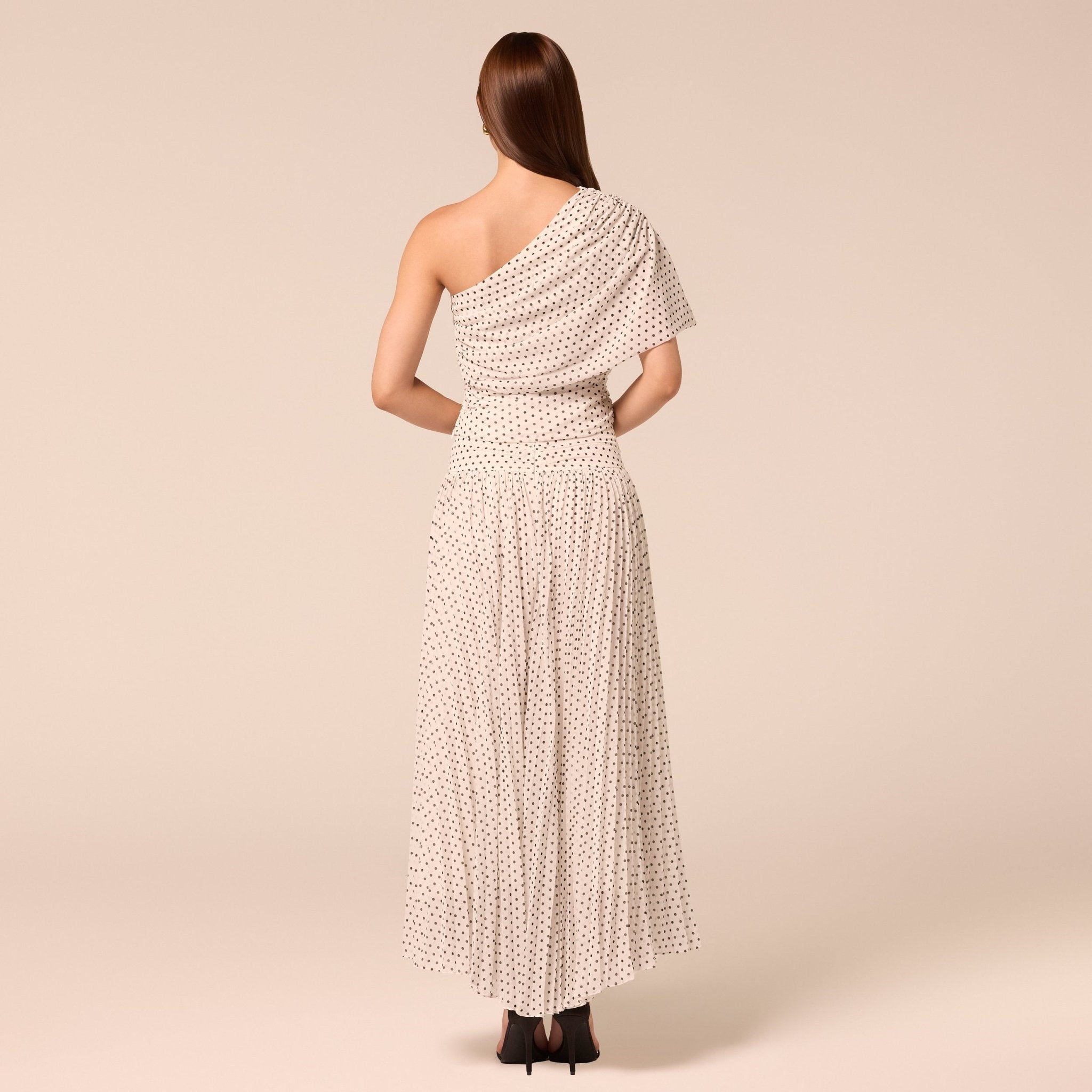 Polka Dot Pleated Chiffon Skirt - shopaleena
