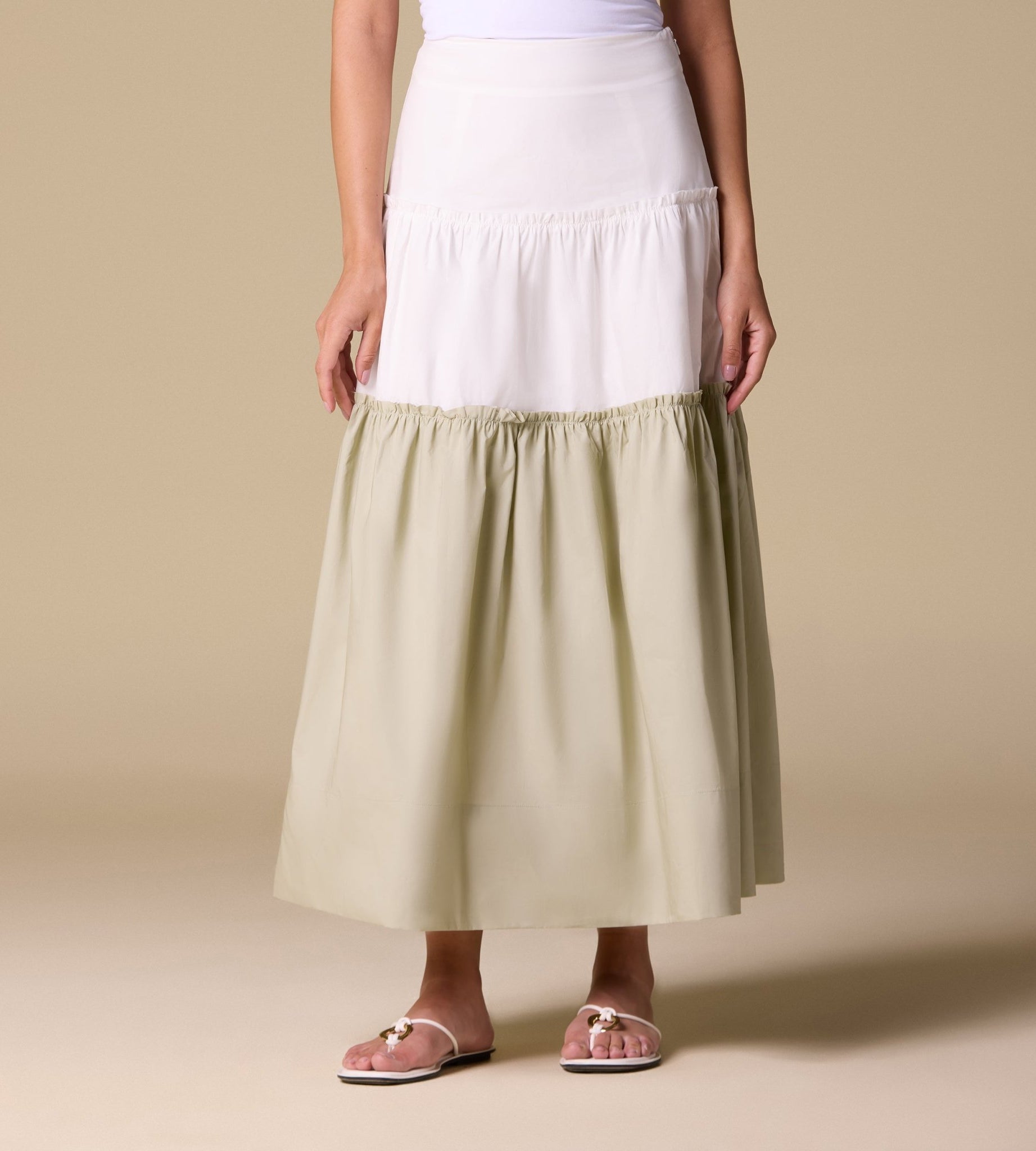 Poplin A - Line Maxi Skirt - shopaleena