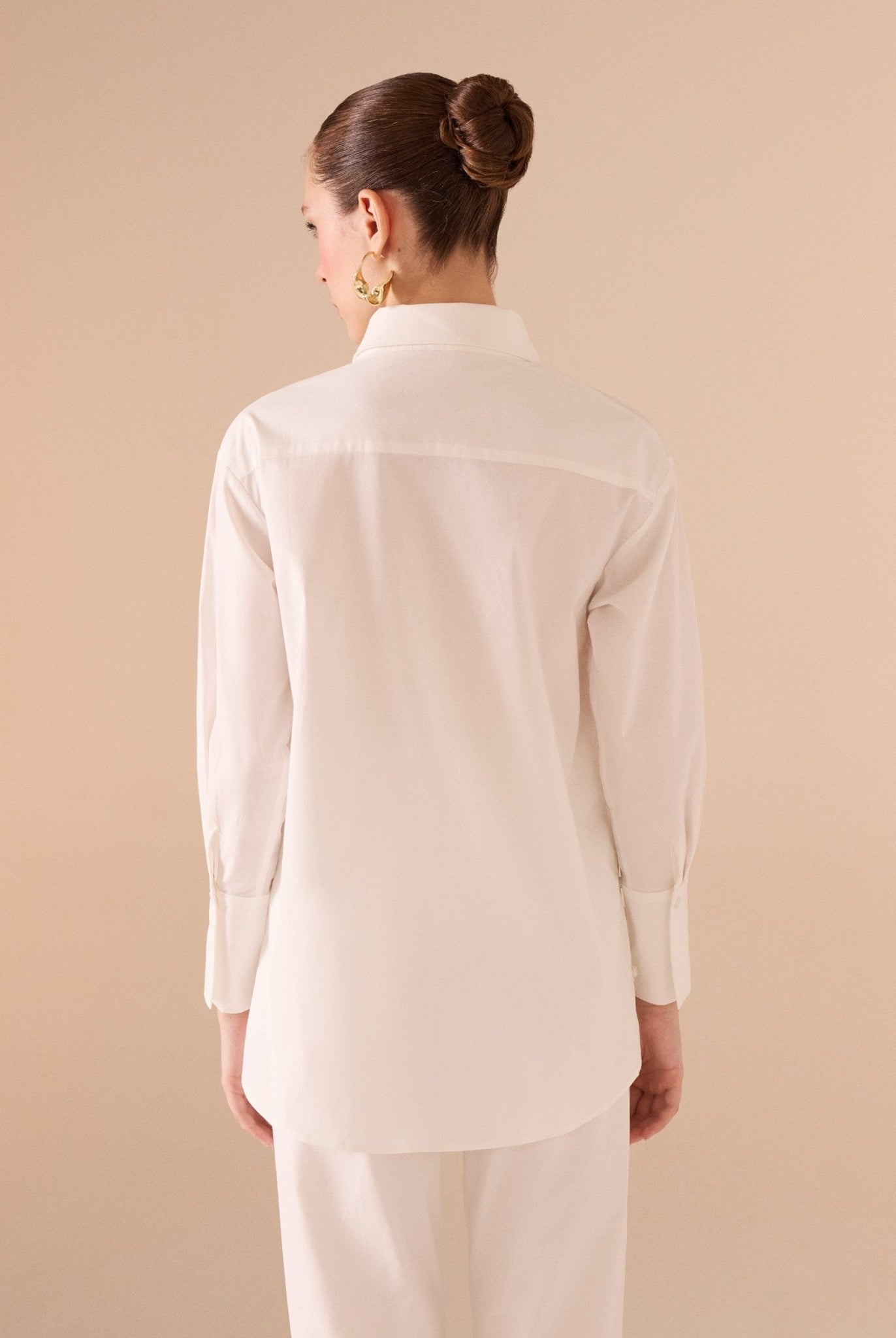 Poplin Shirt With Drop Shoulder Piece - shopaleena