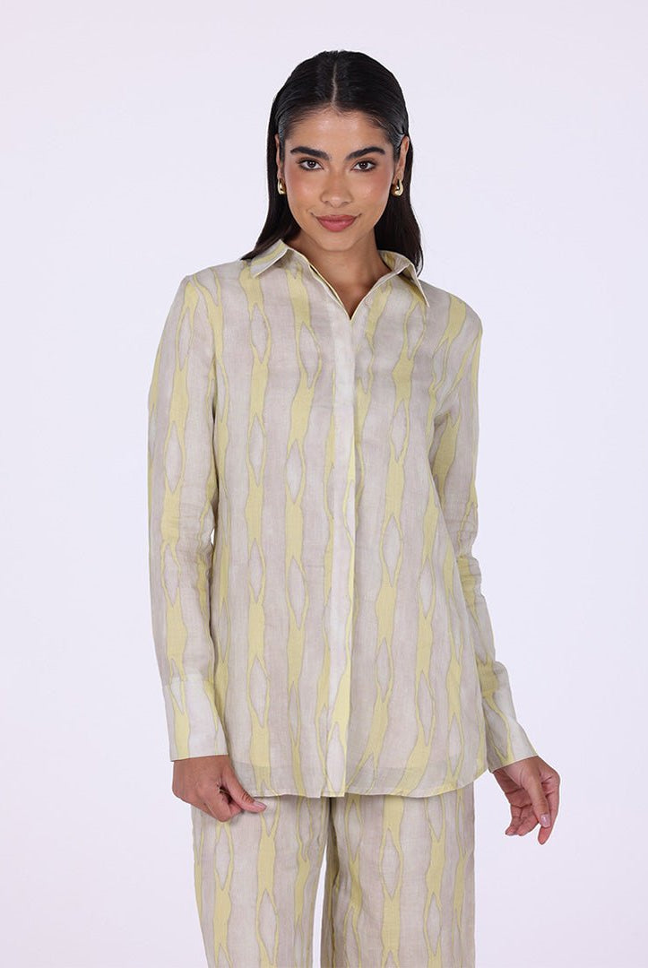 Printed Cotton Long Sleeves Shirt - shopaleena