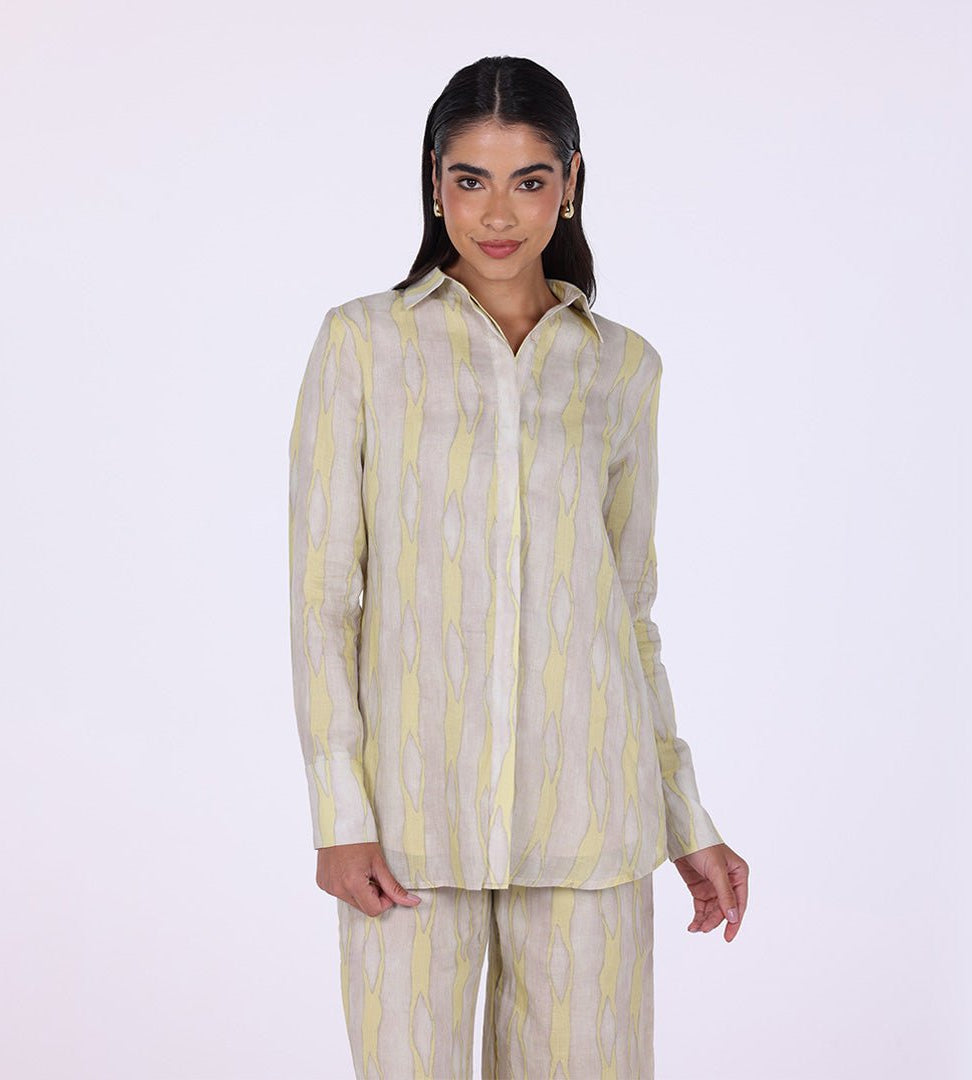 Printed Cotton Long Sleeves Shirt - shopaleena