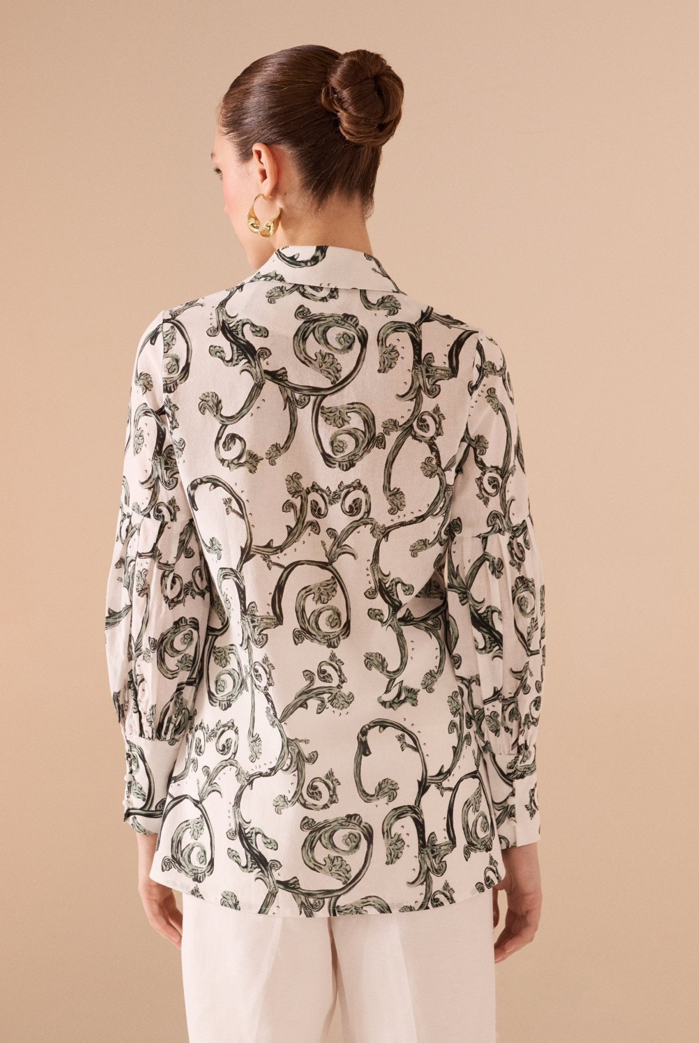 Printed Linen Shirt - shopaleena