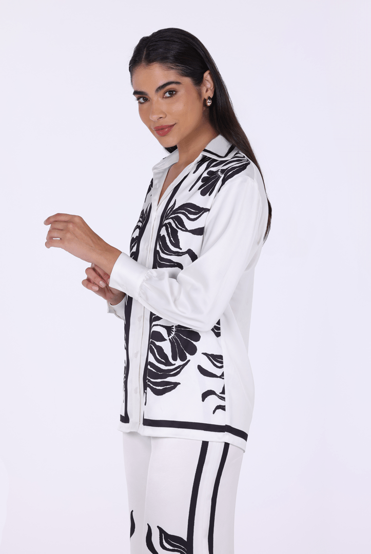Printed Long Sleeve Shirt - shopaleena