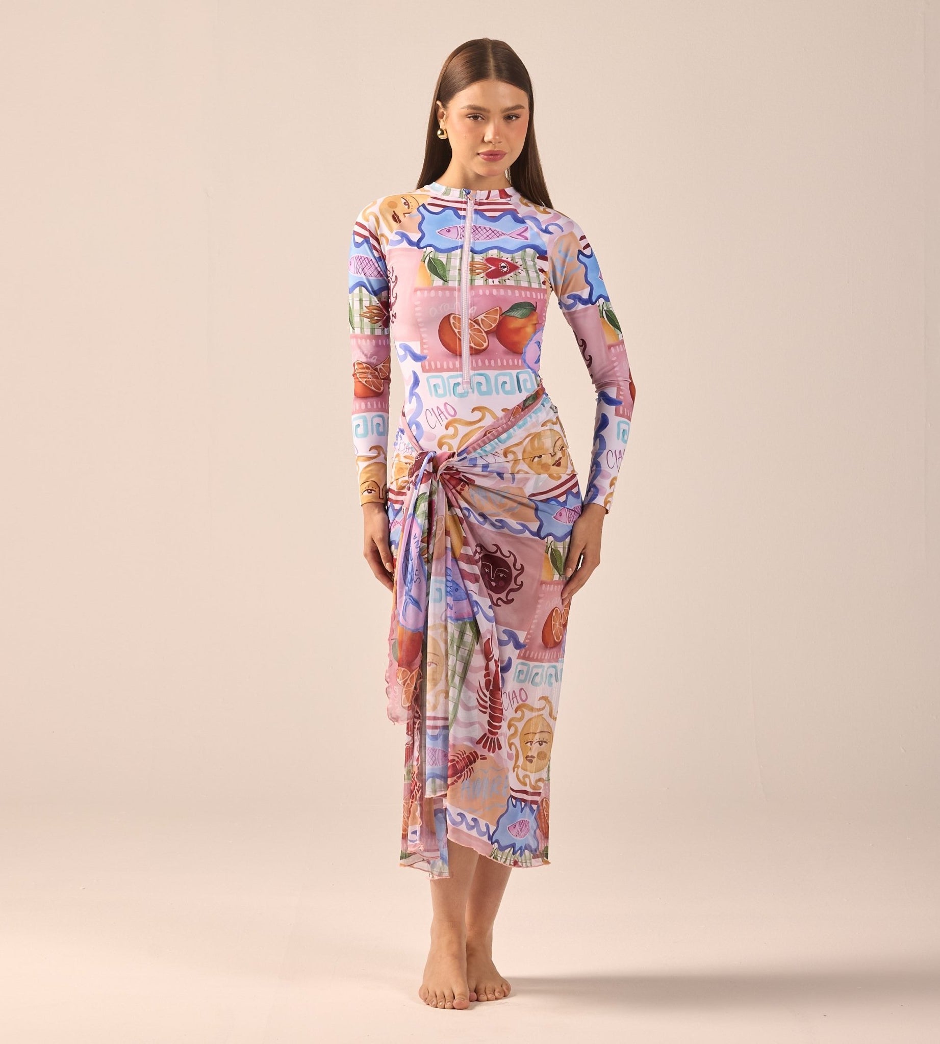 Printed Maxi Beach Skirt - shopaleena