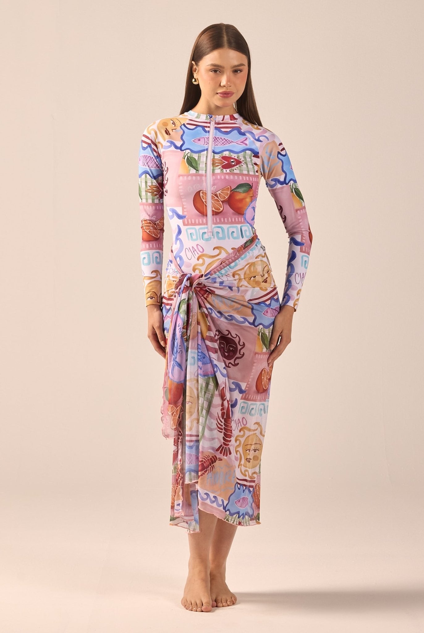 Printed Maxi Beach Skirt - shopaleena