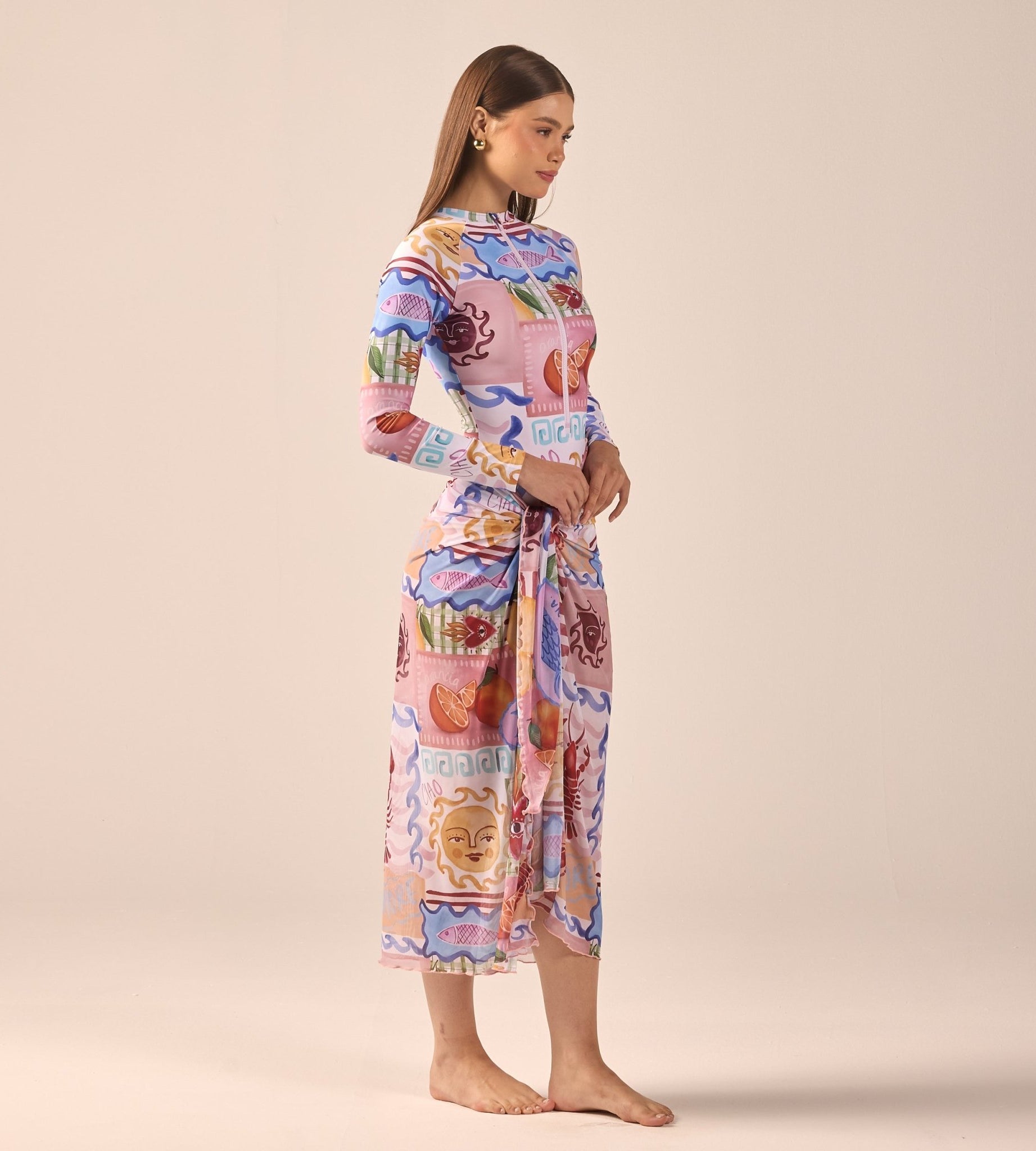Printed Maxi Beach Skirt - shopaleena