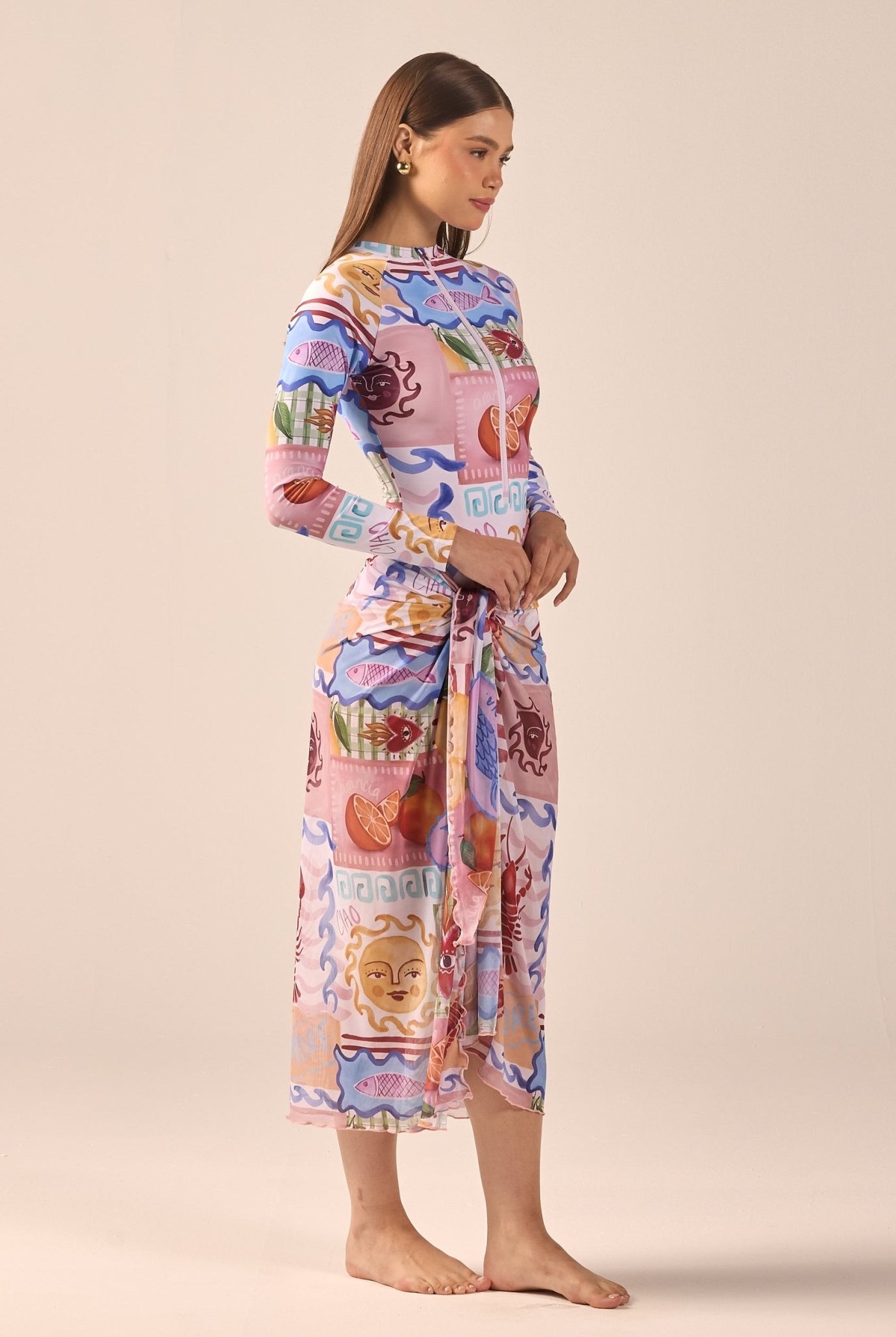 Printed Maxi Beach Skirt - shopaleena