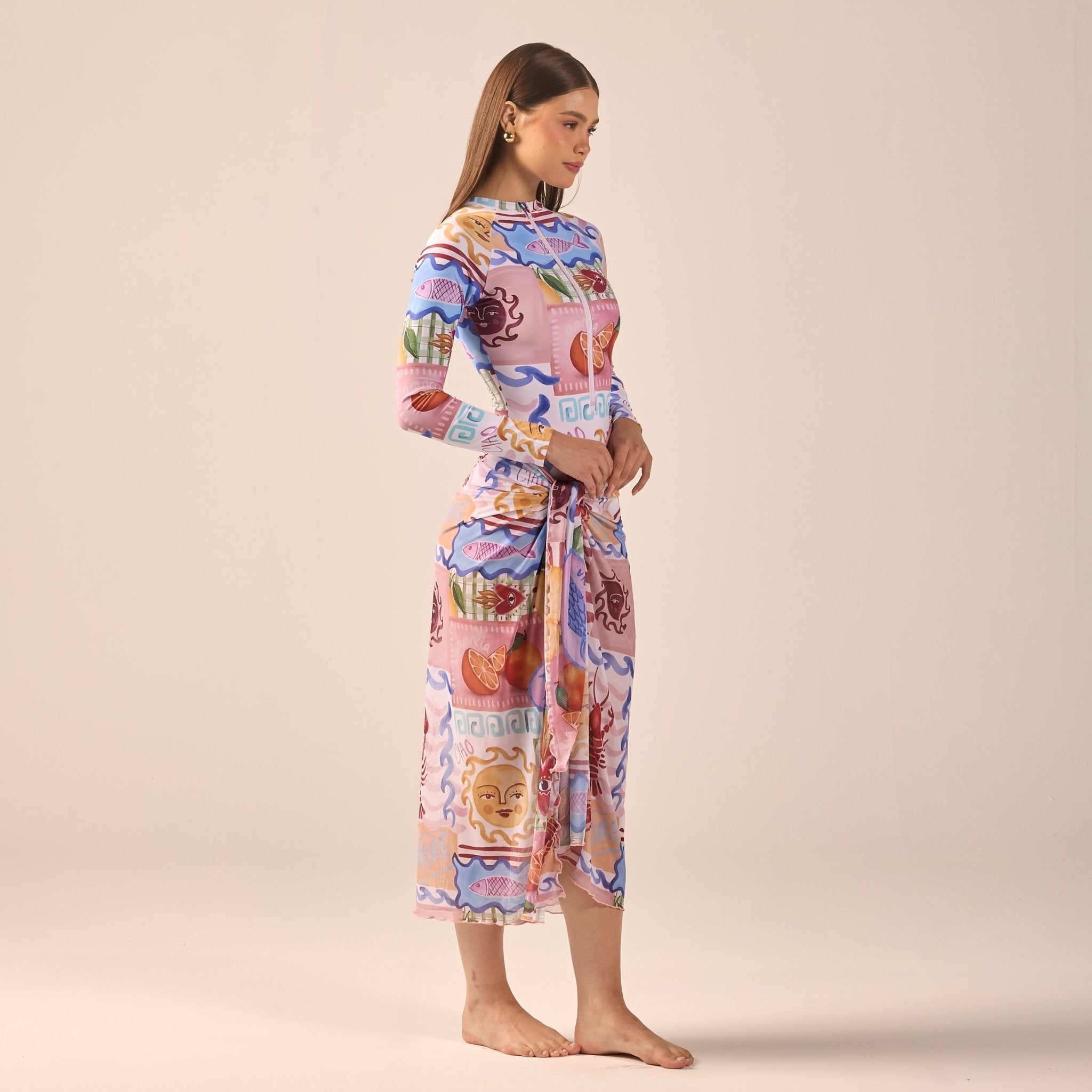Printed Maxi Beach Skirt - shopaleena