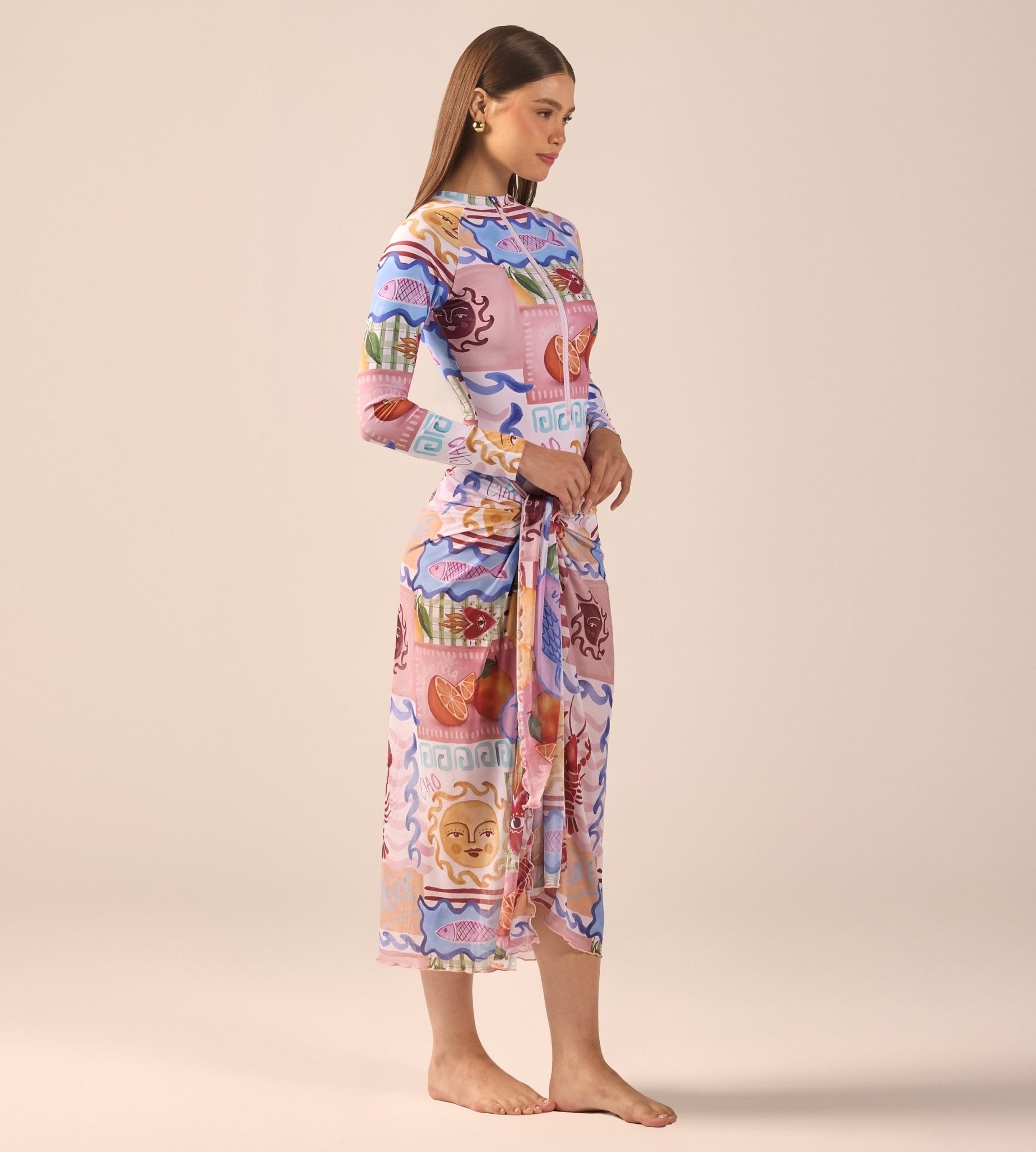 Printed Maxi Beach Skirt - shopaleena