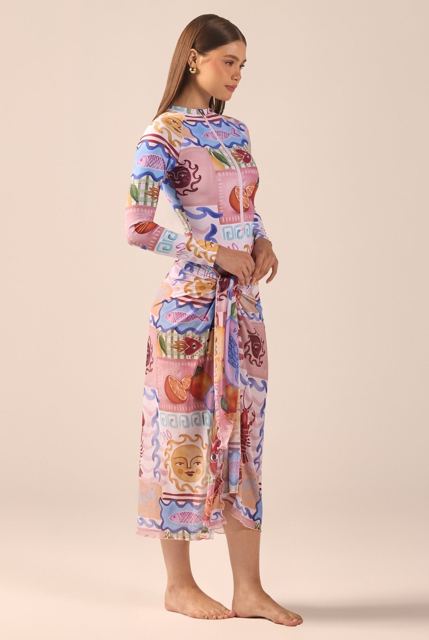 Printed Maxi Beach Skirt - shopaleena