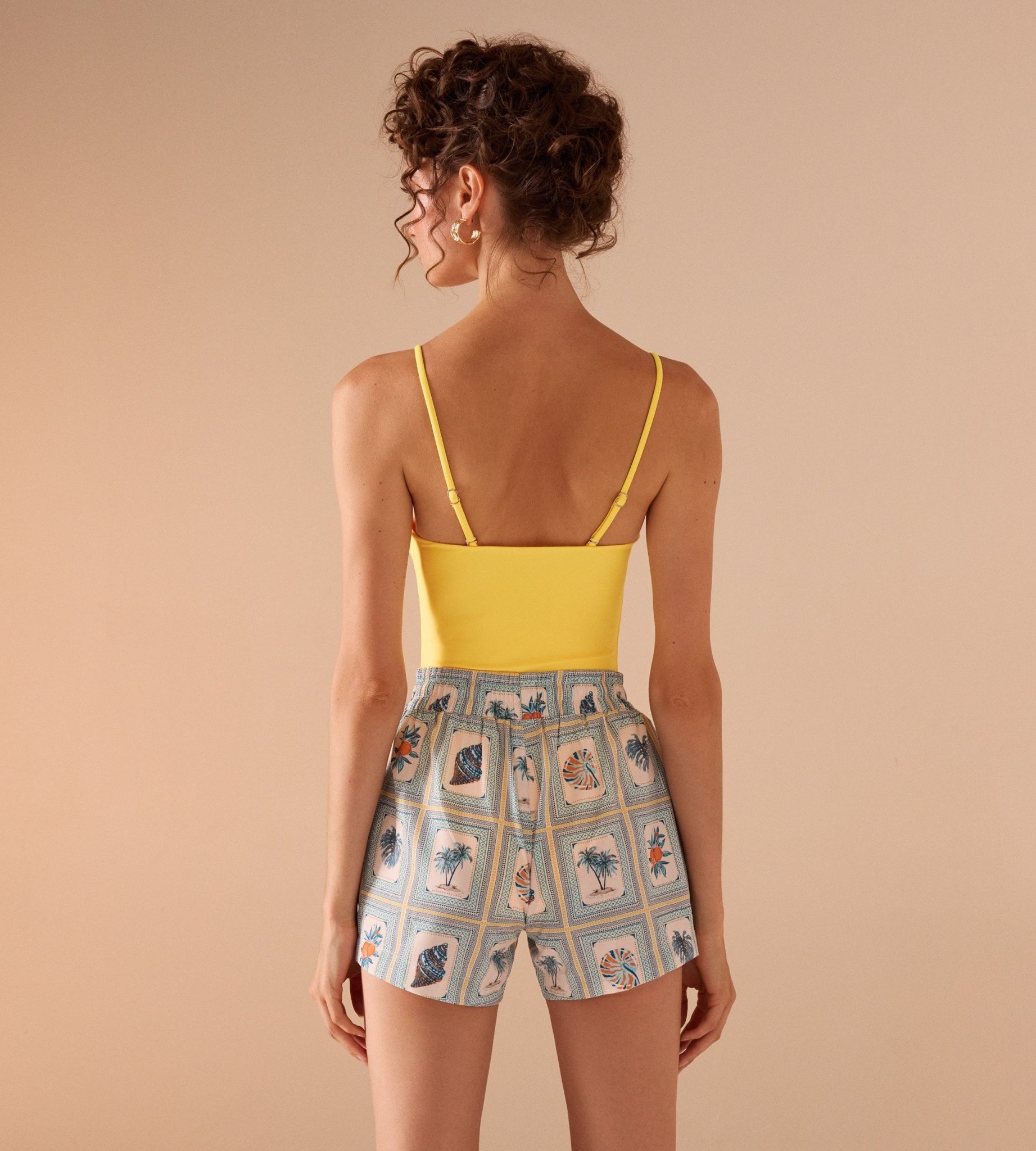 شورت سباحة أزرق بطبعات صيفية - shopaleena