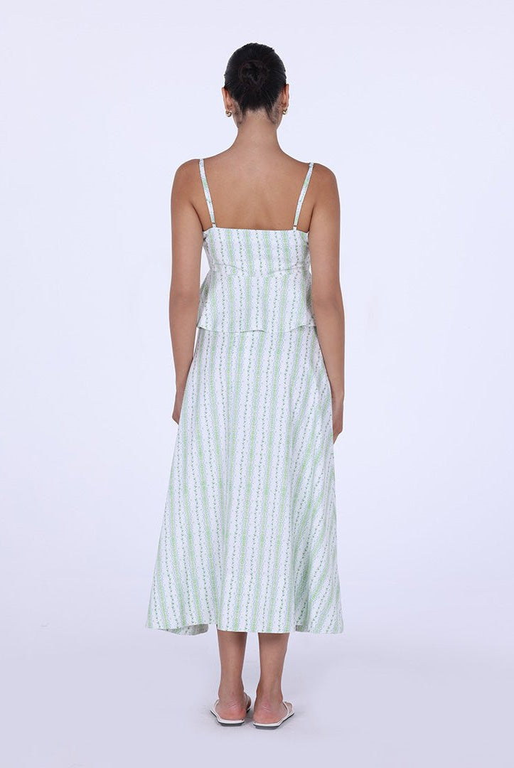 Printed Twill A - Line Skirt - shopaleena