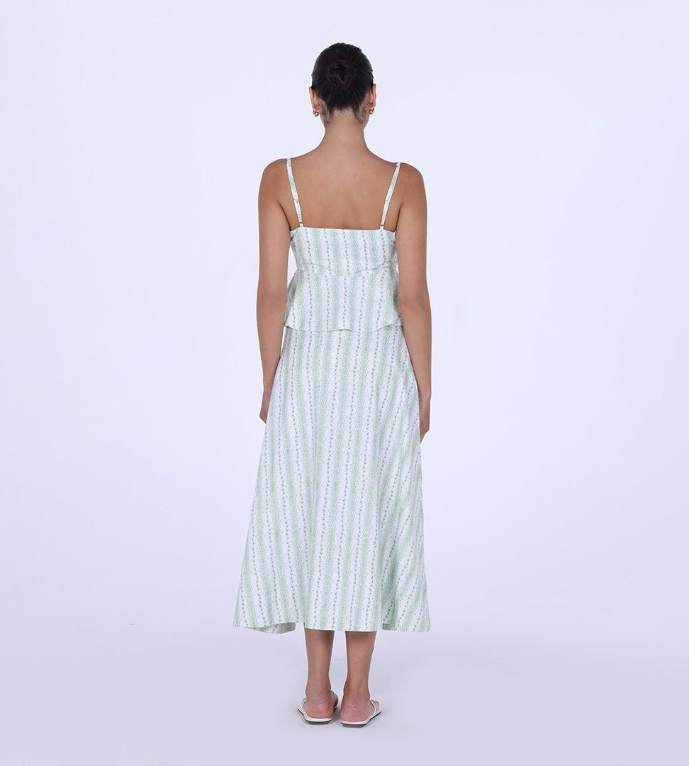 Printed Twill A - Line Skirt - shopaleena