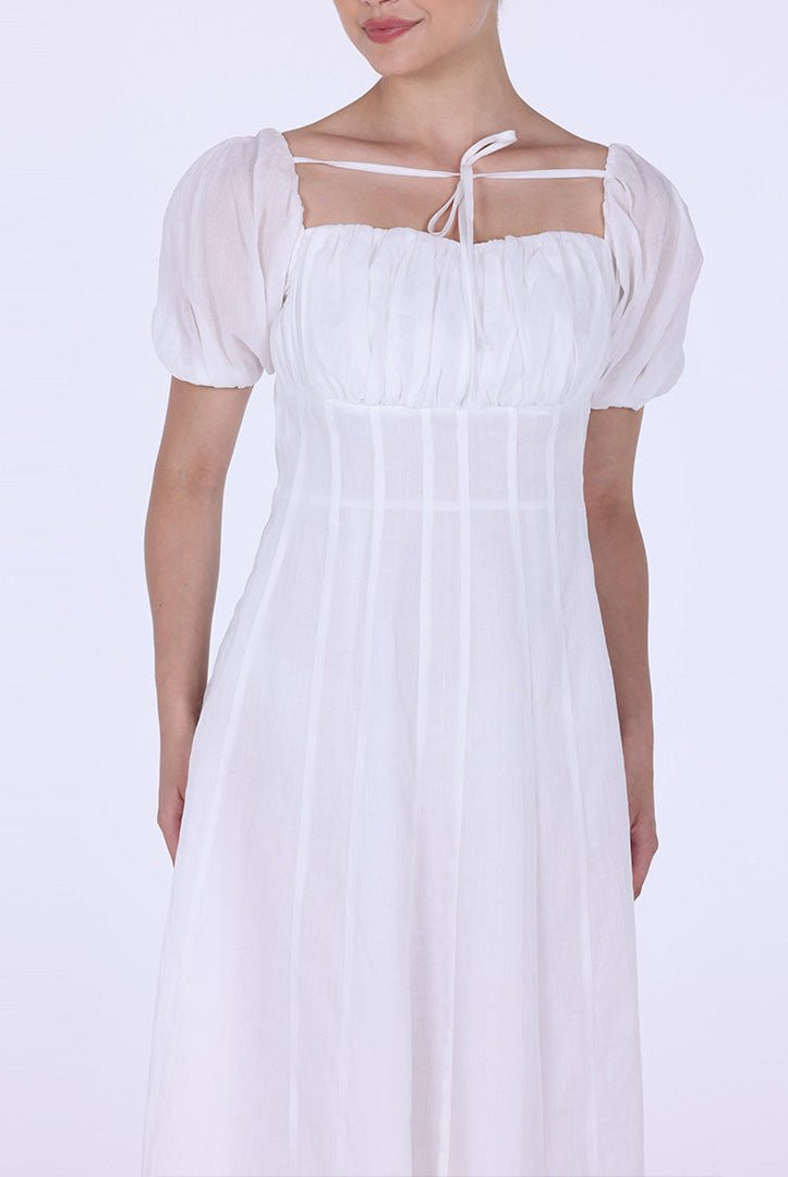 Puff Short Sleeve Maxi Dress - shopaleena