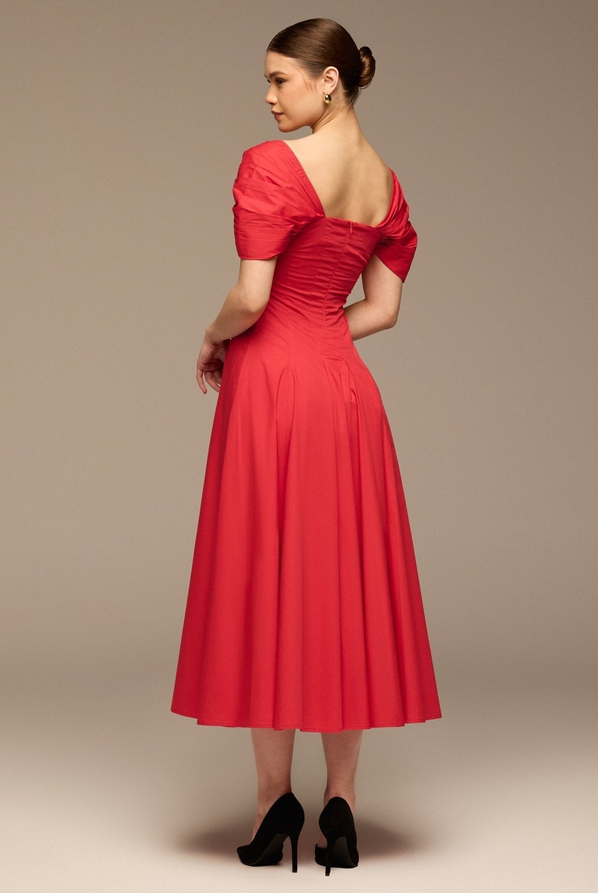 Puff Sleeve Cotton Maxi Dress - shopaleena
