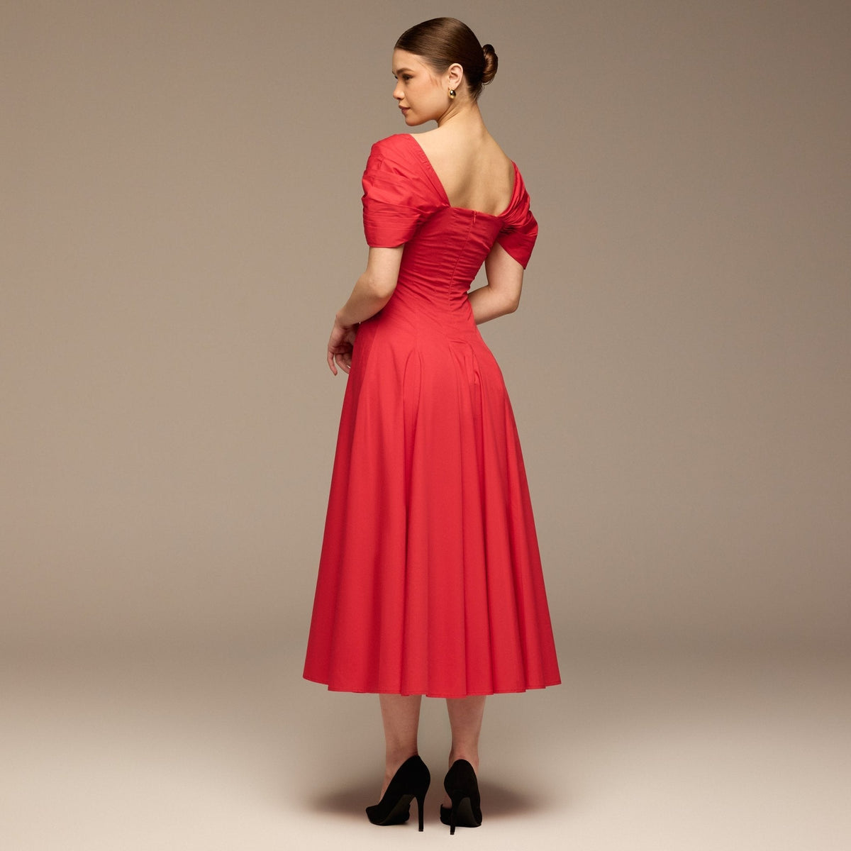 Puff Sleeve Cotton Maxi Dress - shopaleena