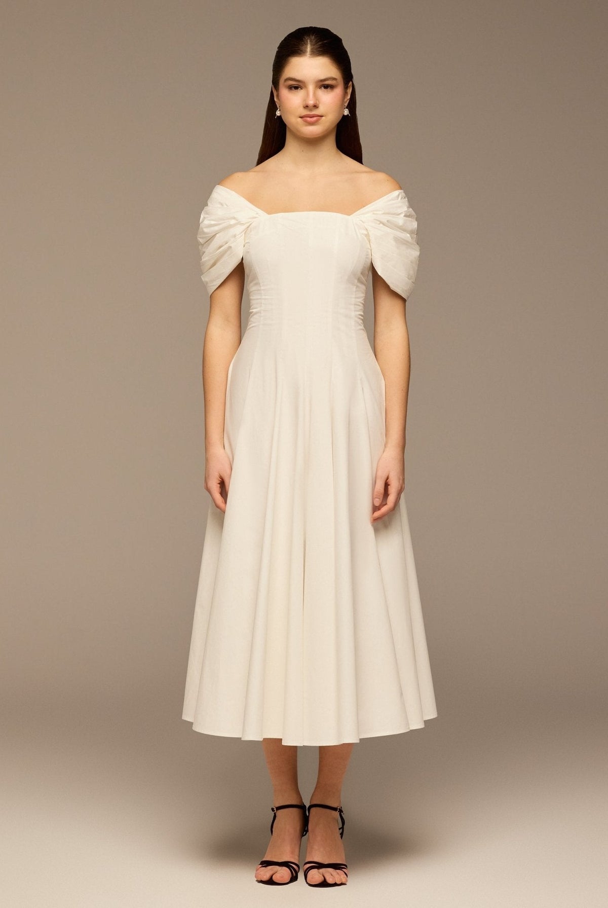 Puff Sleeve Cotton Maxi Dress - shopaleena