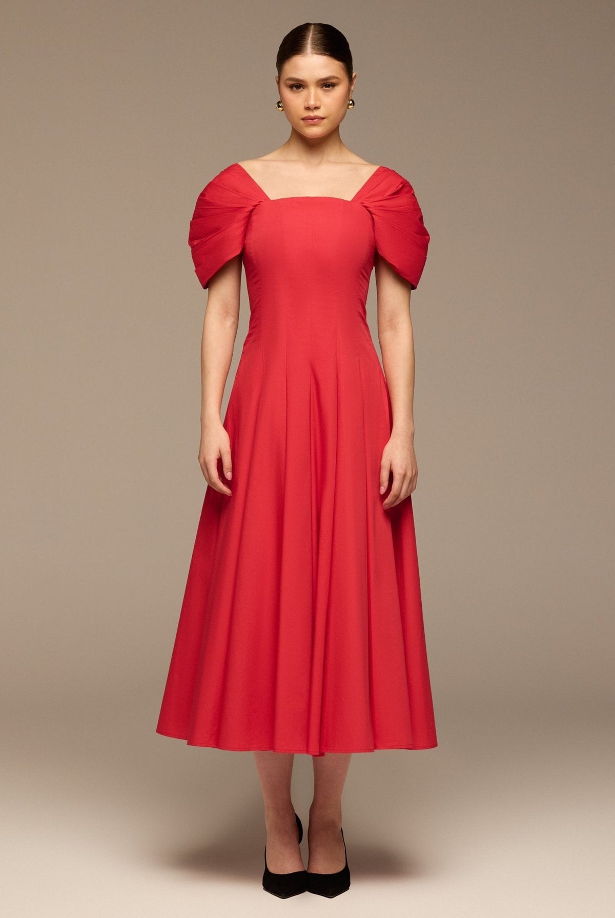 Puff Sleeve Cotton Maxi Dress - shopaleena