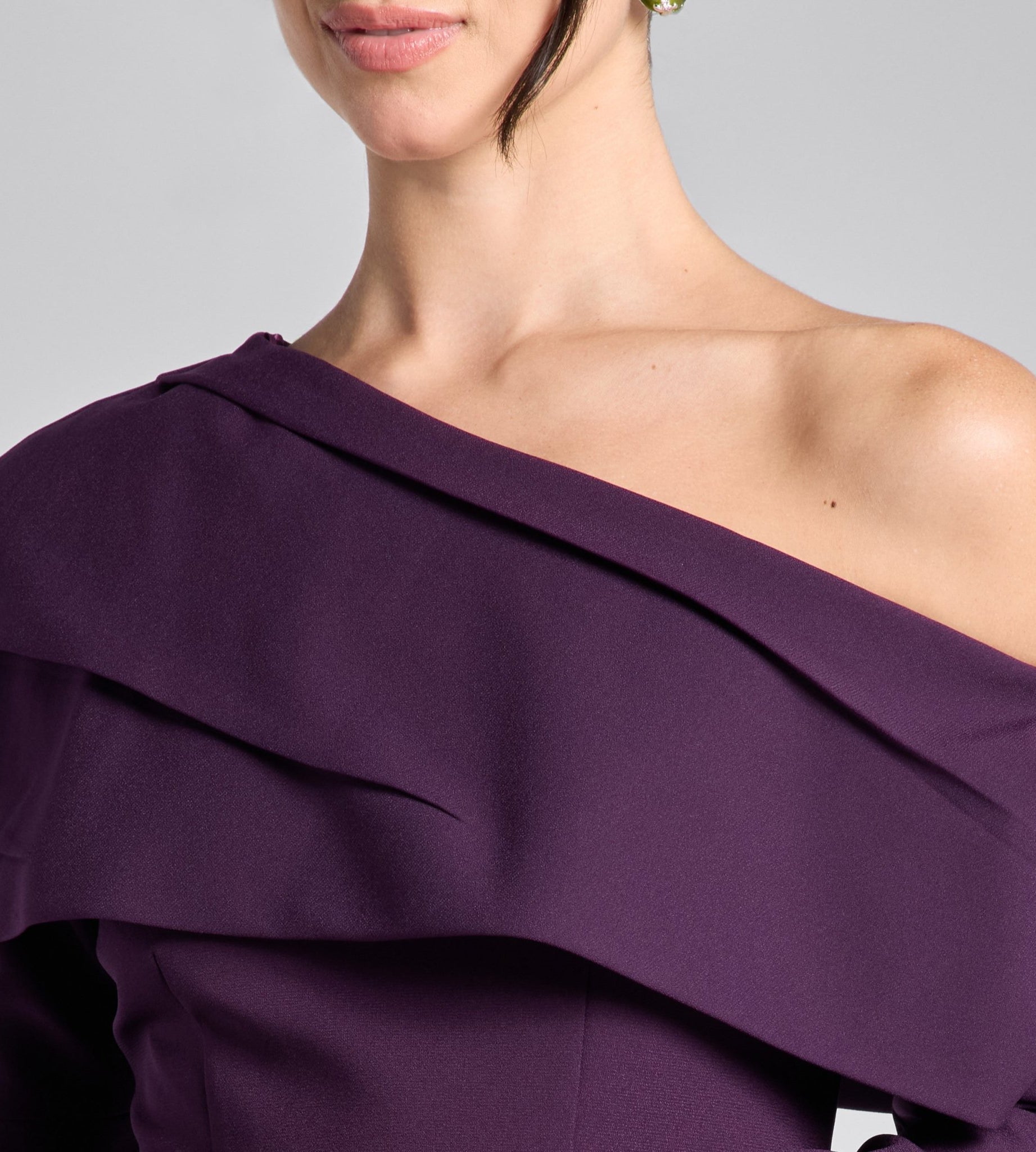 Purple Dropped Shoulder Long Sleeve Top - shopaleena