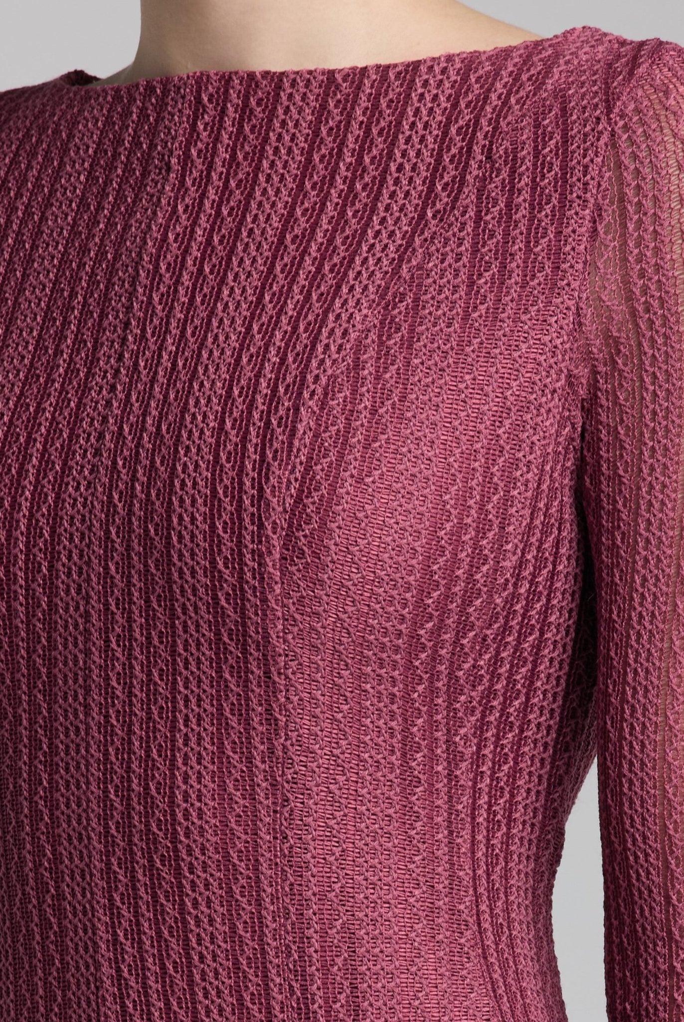 Purple Long Sleeves Godet Maxi Dress - shopaleena