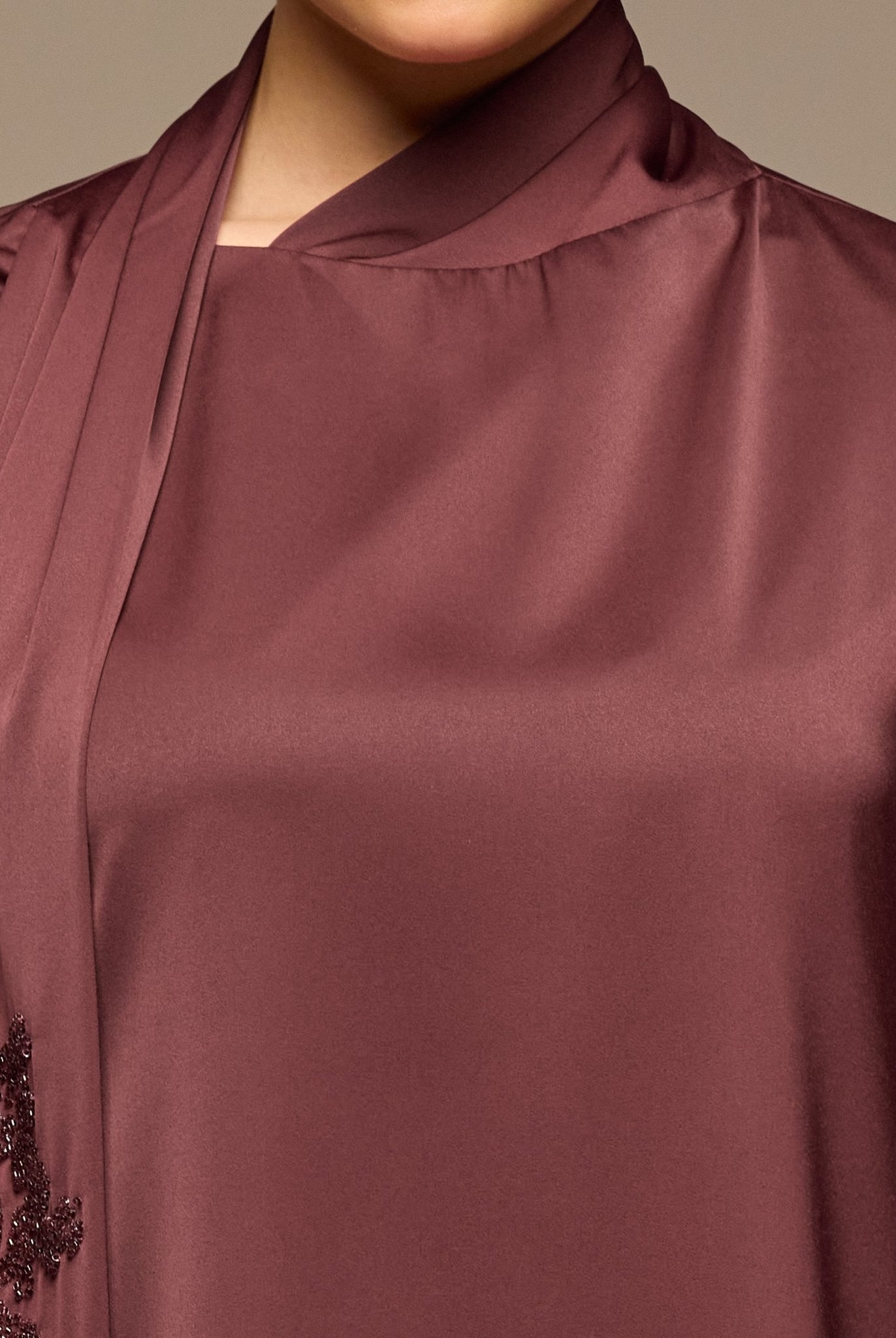 Purple Loose Fit Long Sleeve Satin Blous - shopaleena