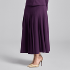 Purple Pleated Crepe Maxi Skirt - shopaleena