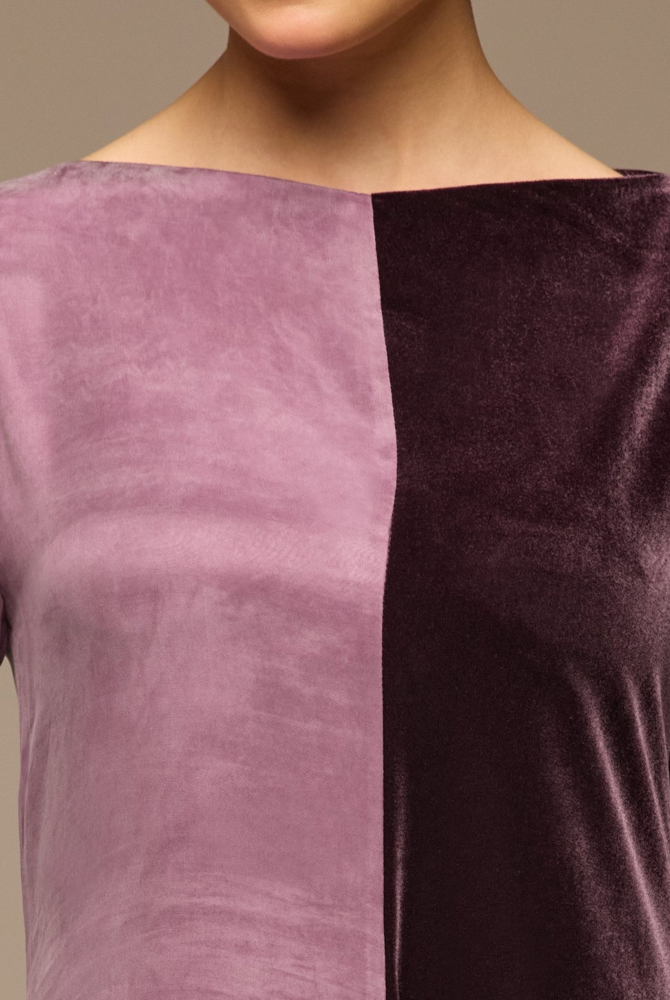 Purple Two Tone Velvet - Cupro Maxi Dress - shopaleena