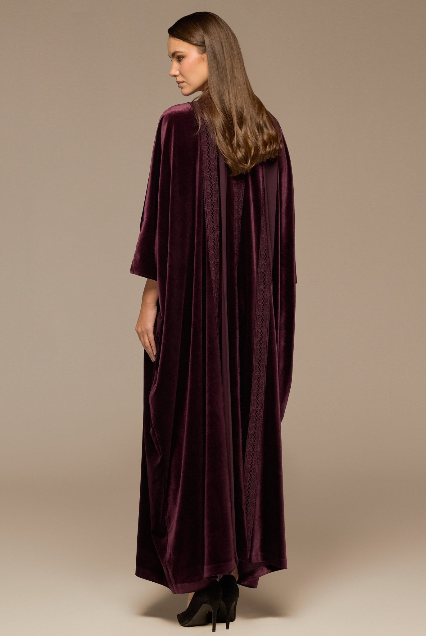 Purple Velvet Flowy Maxi Dress - shopaleena