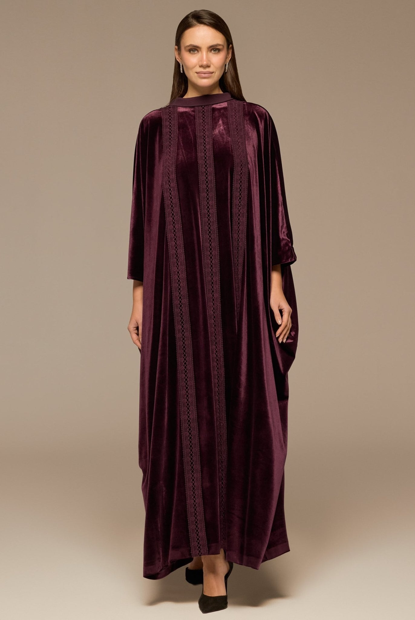 Purple Velvet Flowy Maxi Dress - shopaleena